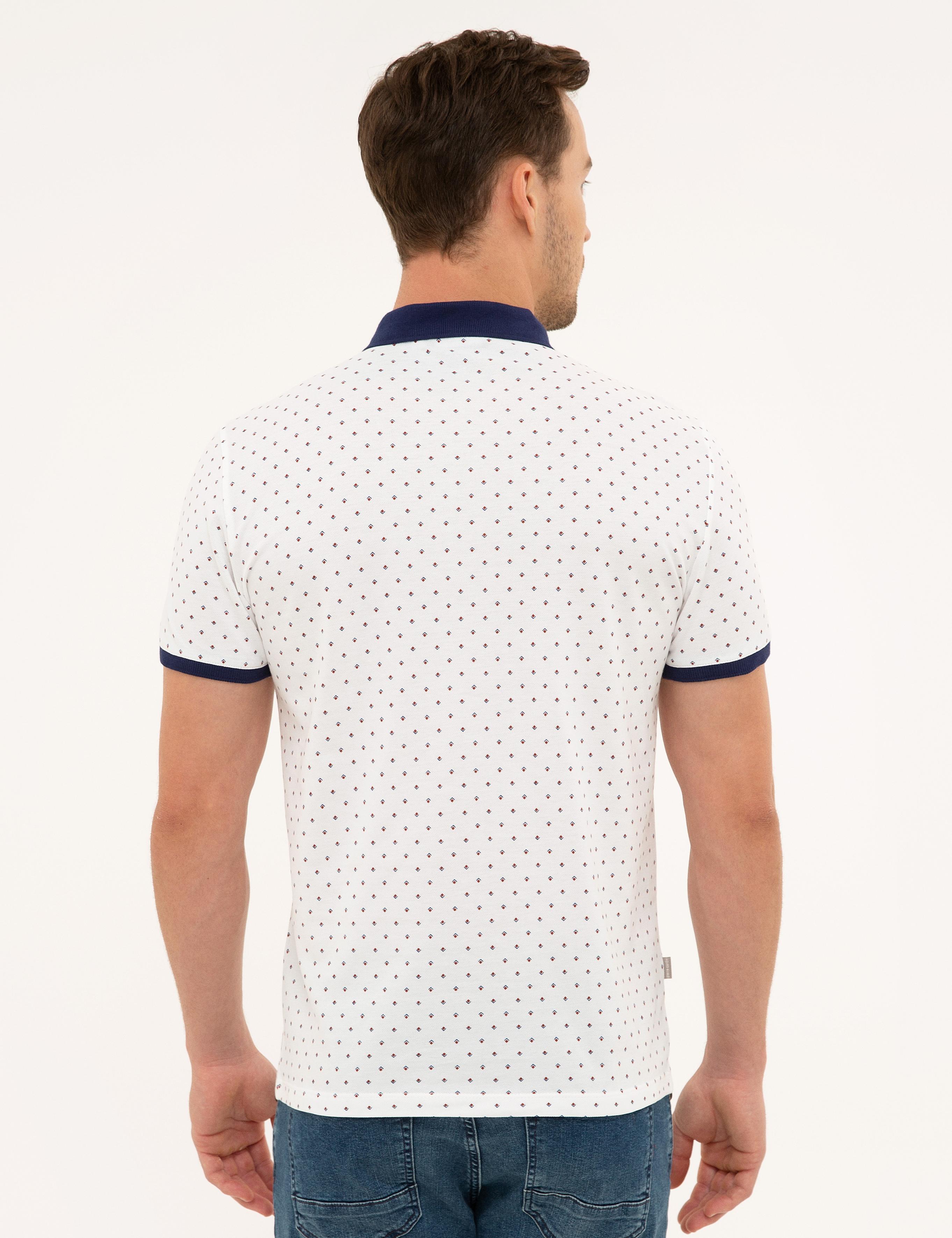 Beyaz Slim Fit Polo Yaka T-Shirt