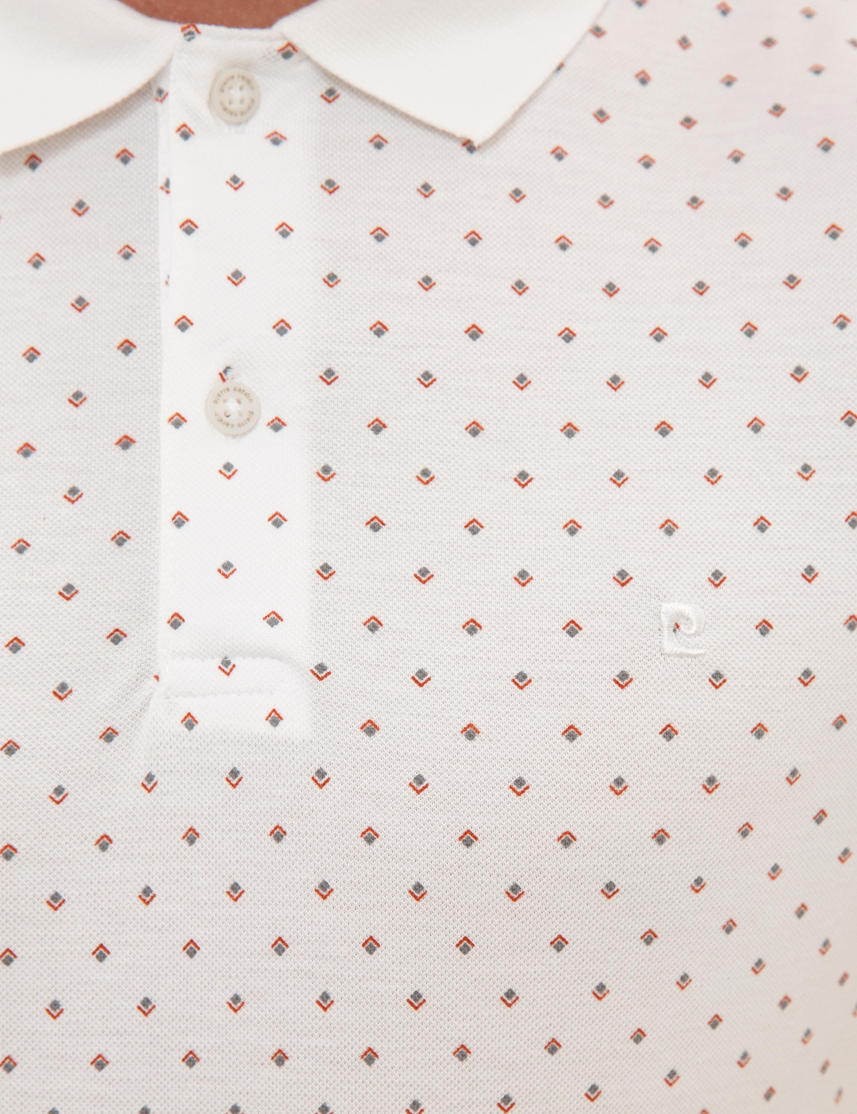 Kahverengi Detaylı Beyaz Slim Fit Polo Yaka T-Shirt