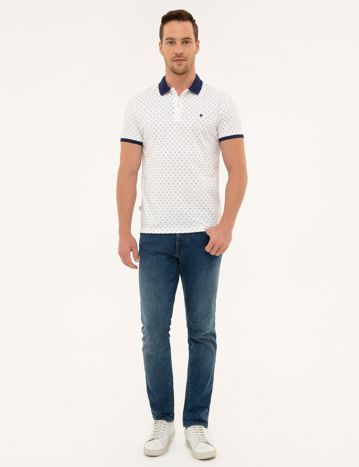 Beyaz Slim Fit Polo Yaka T-Shirt - 50226638014