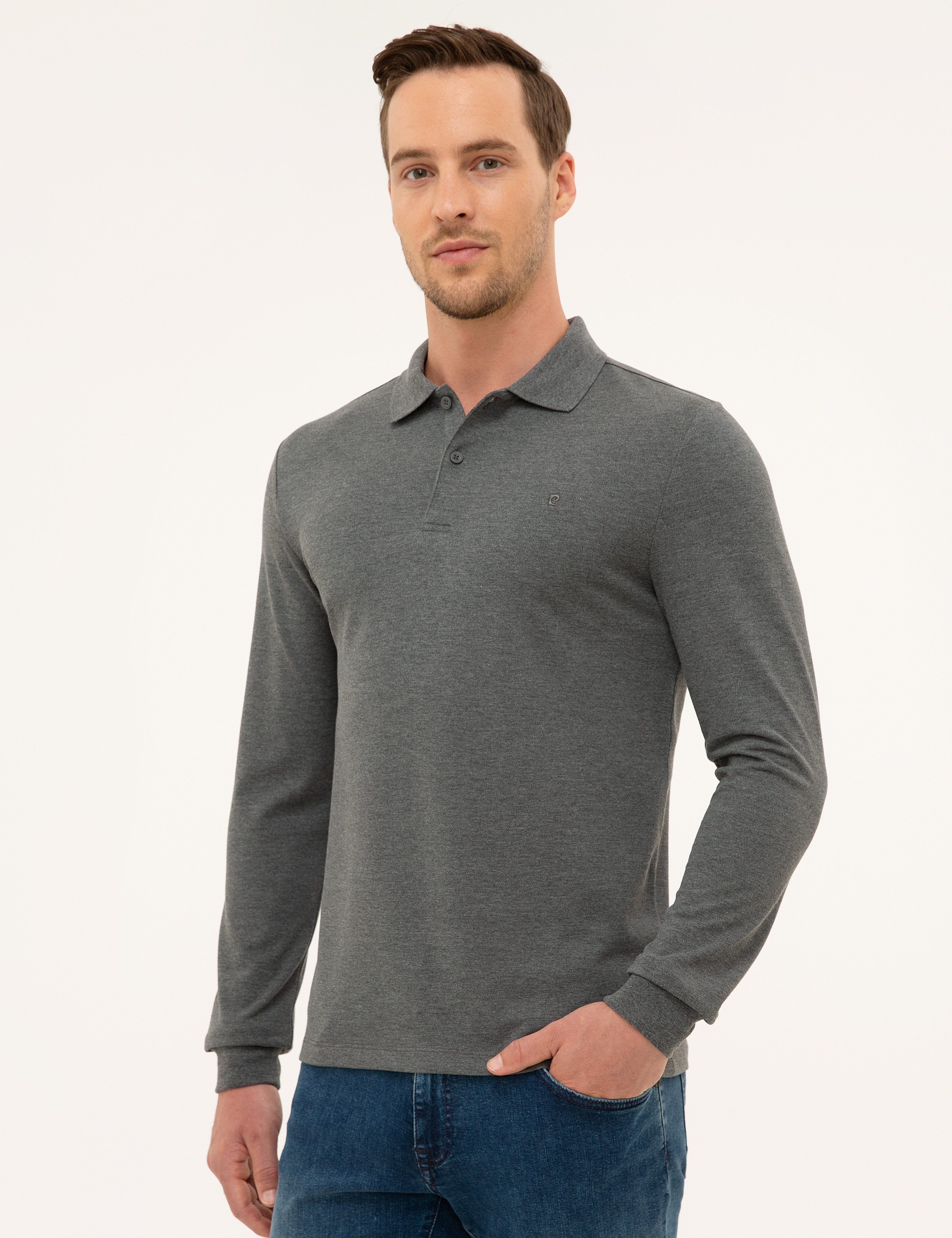 Antrasit Melanj Slim Fit Sweatshirt - Image 3