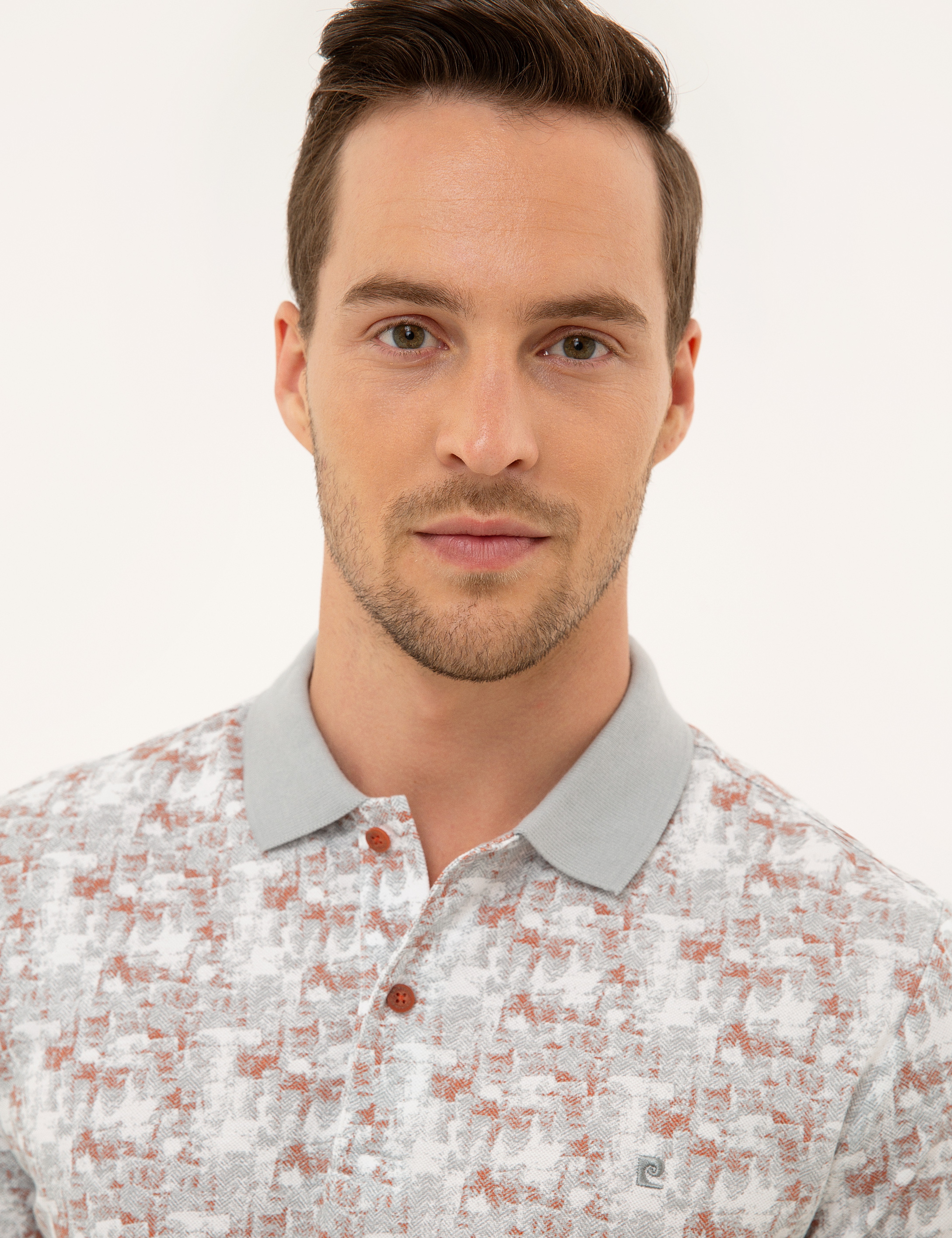 Gri Slim Fit Polo Yaka T-Shirt - Image 2