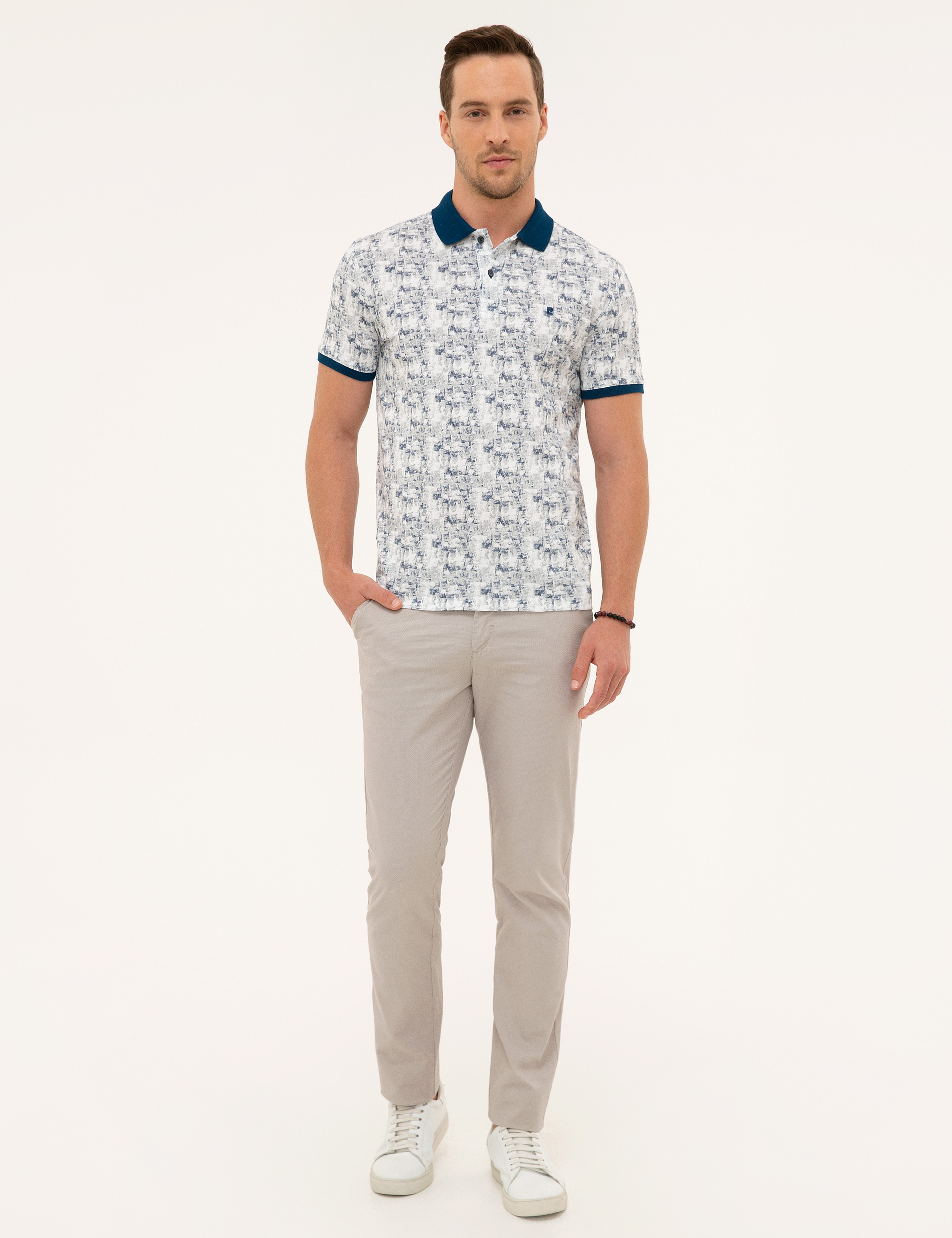Lacivert Slim Fit Polo Yaka T-Shirt - Image 4