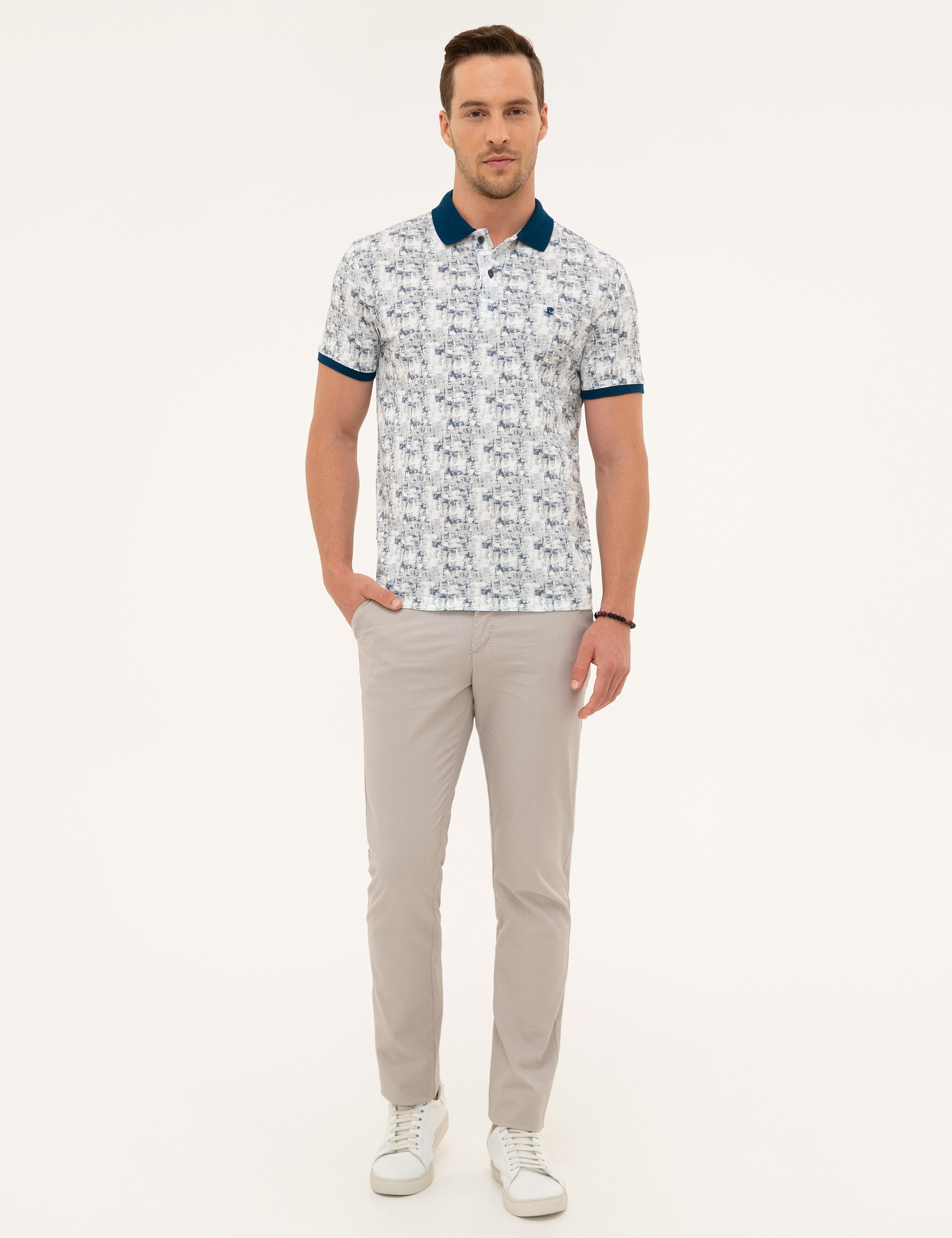 Lacivert Slim Fit Polo Yaka T-Shirt