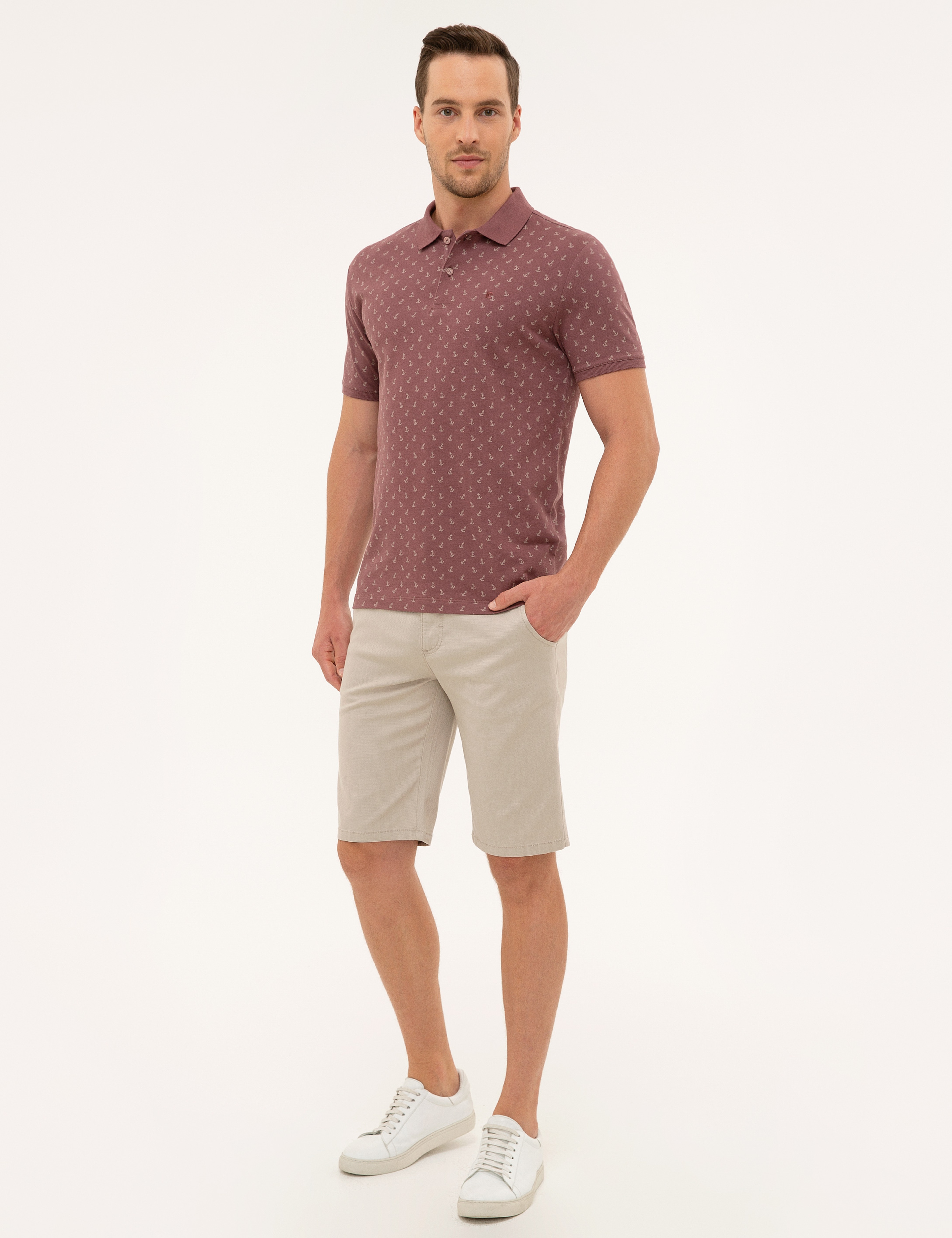Gül Kurusu Slim Fit Polo Yaka T-Shirt - Image 4