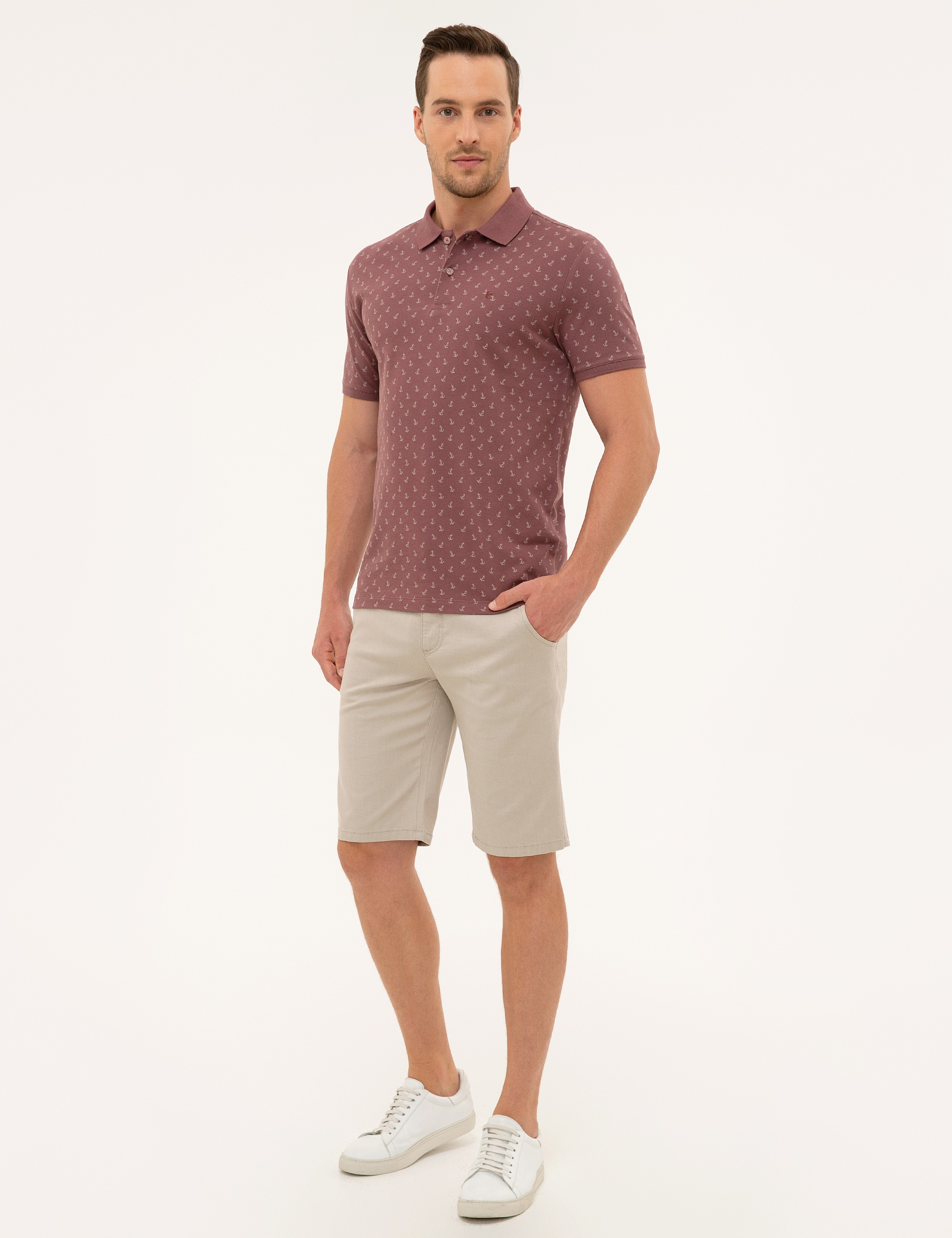 Gül Kurusu Slim Fit Polo Yaka T-Shirt