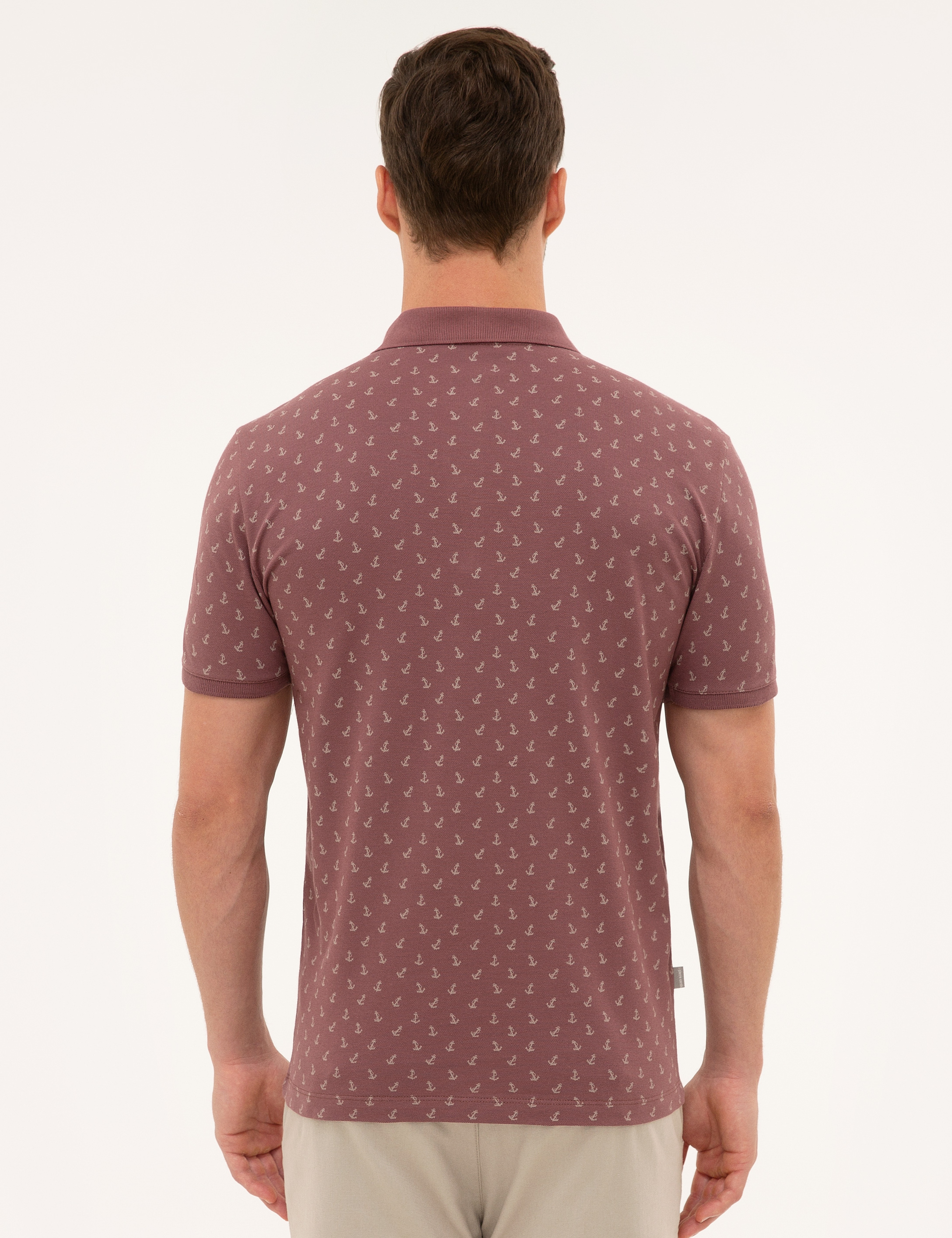 Gül Kurusu Slim Fit Polo Yaka T-Shirt - Image 3