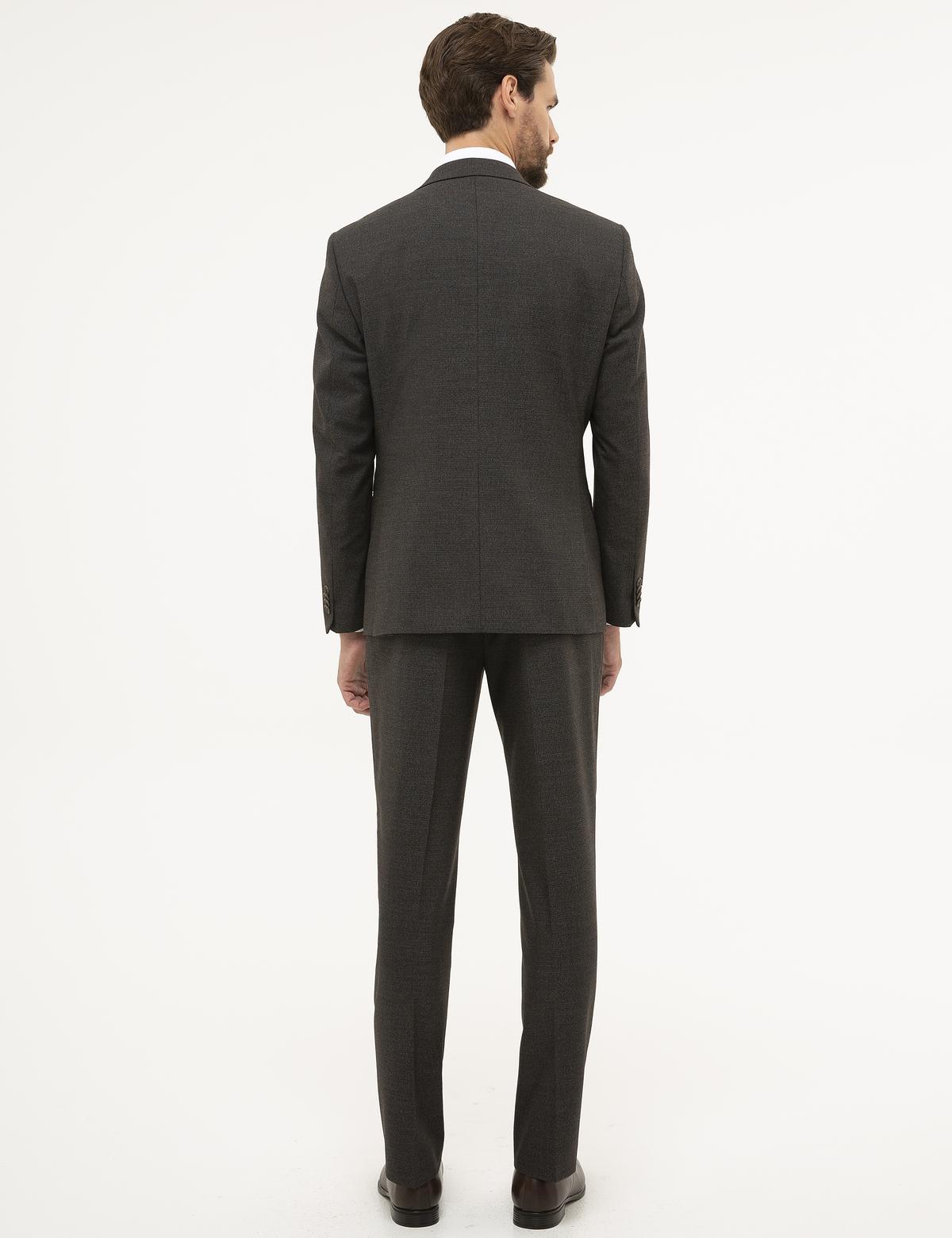 Kahverengi Slim Fit Takım Elbise - 50227242041