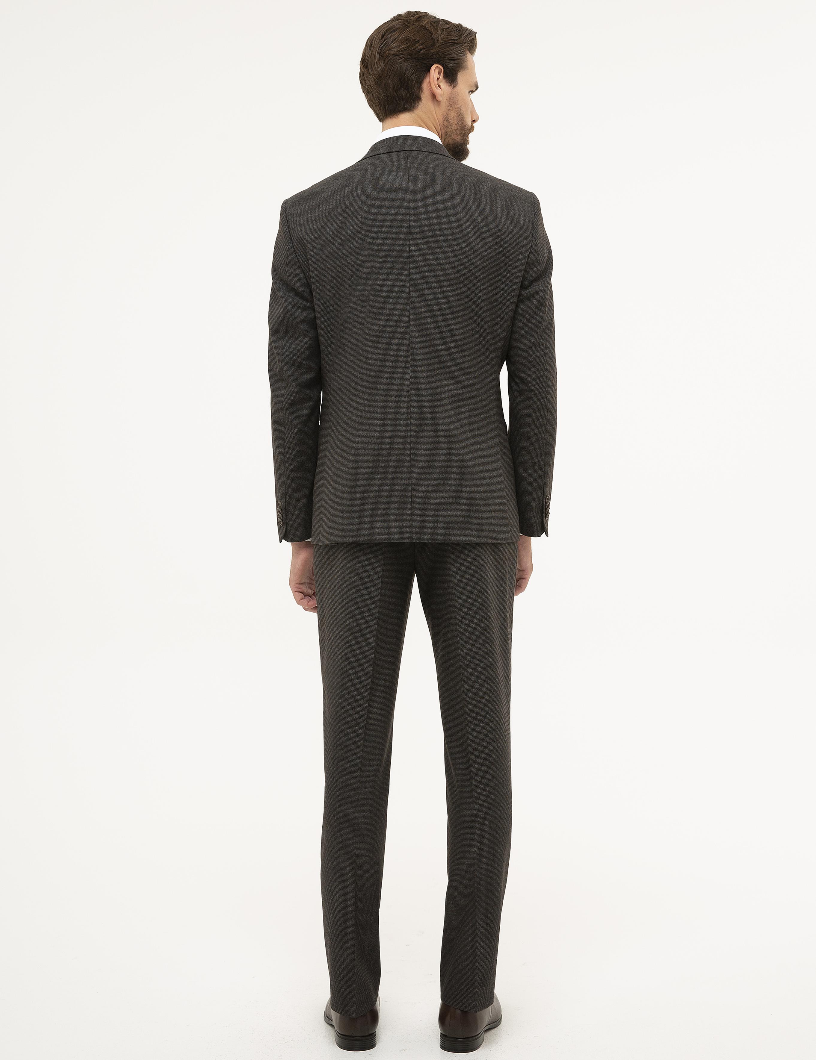 Kahverengi Slim Fit Takım Elbise