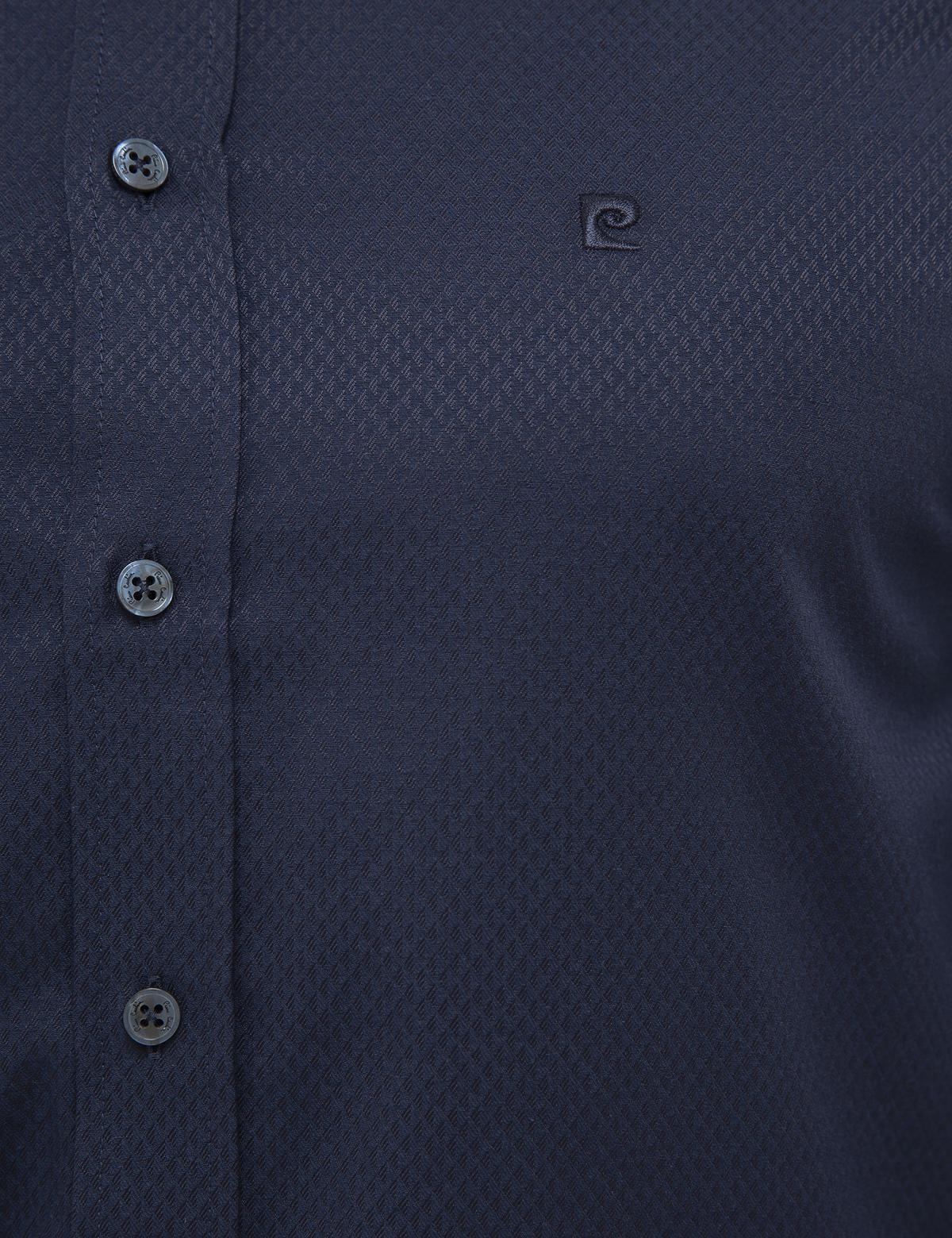 Lacivert Slim Fit Armürlü Gömlek - 50227479027