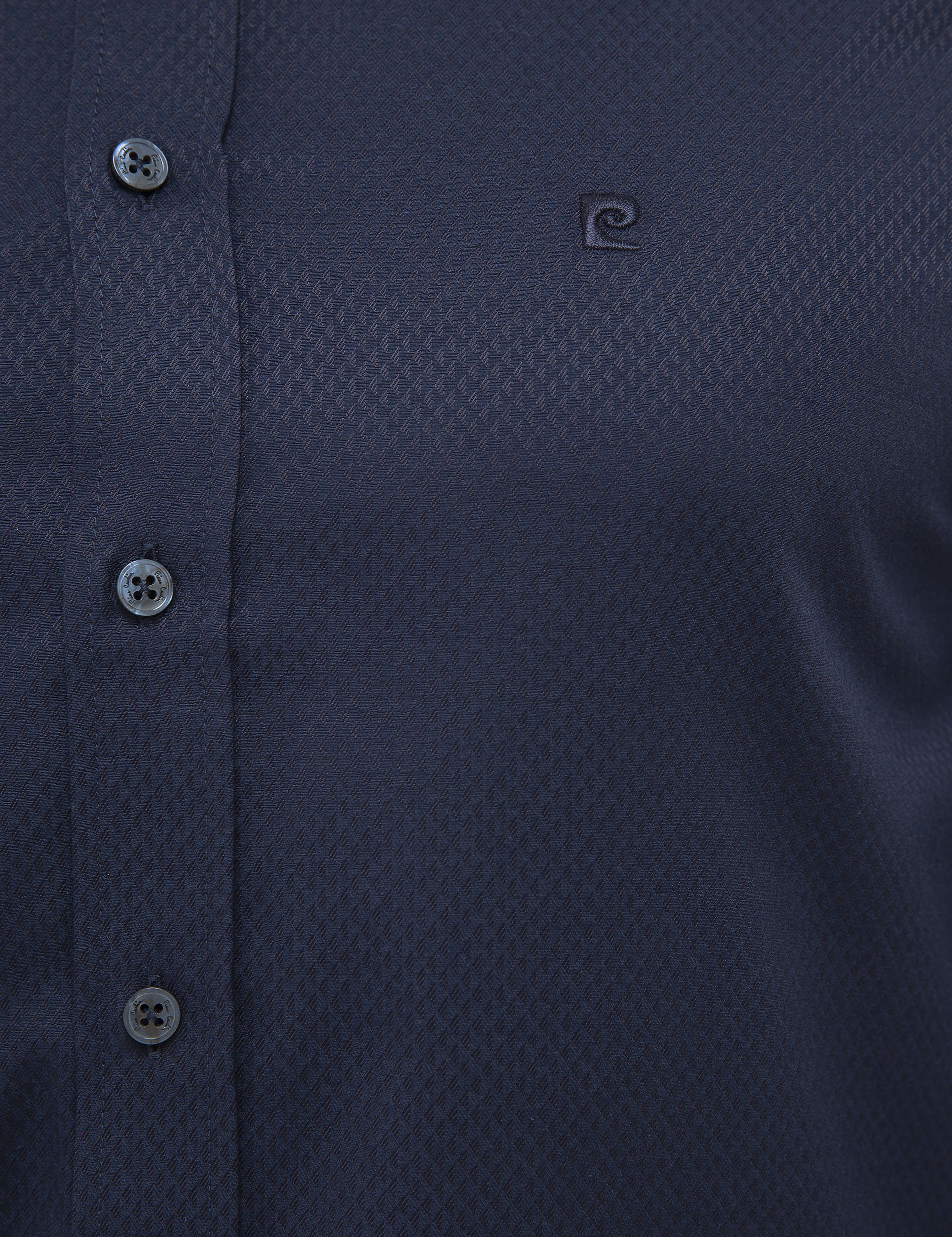 Lacivert Slim Fit Armürlü Gömlek - Image 5