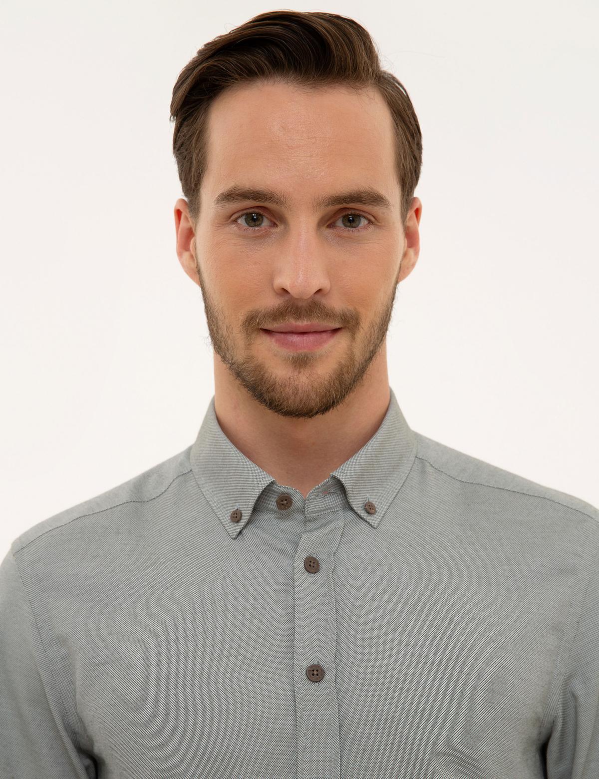 Haki Slim Fit Oxford Gömlek - 50227391029