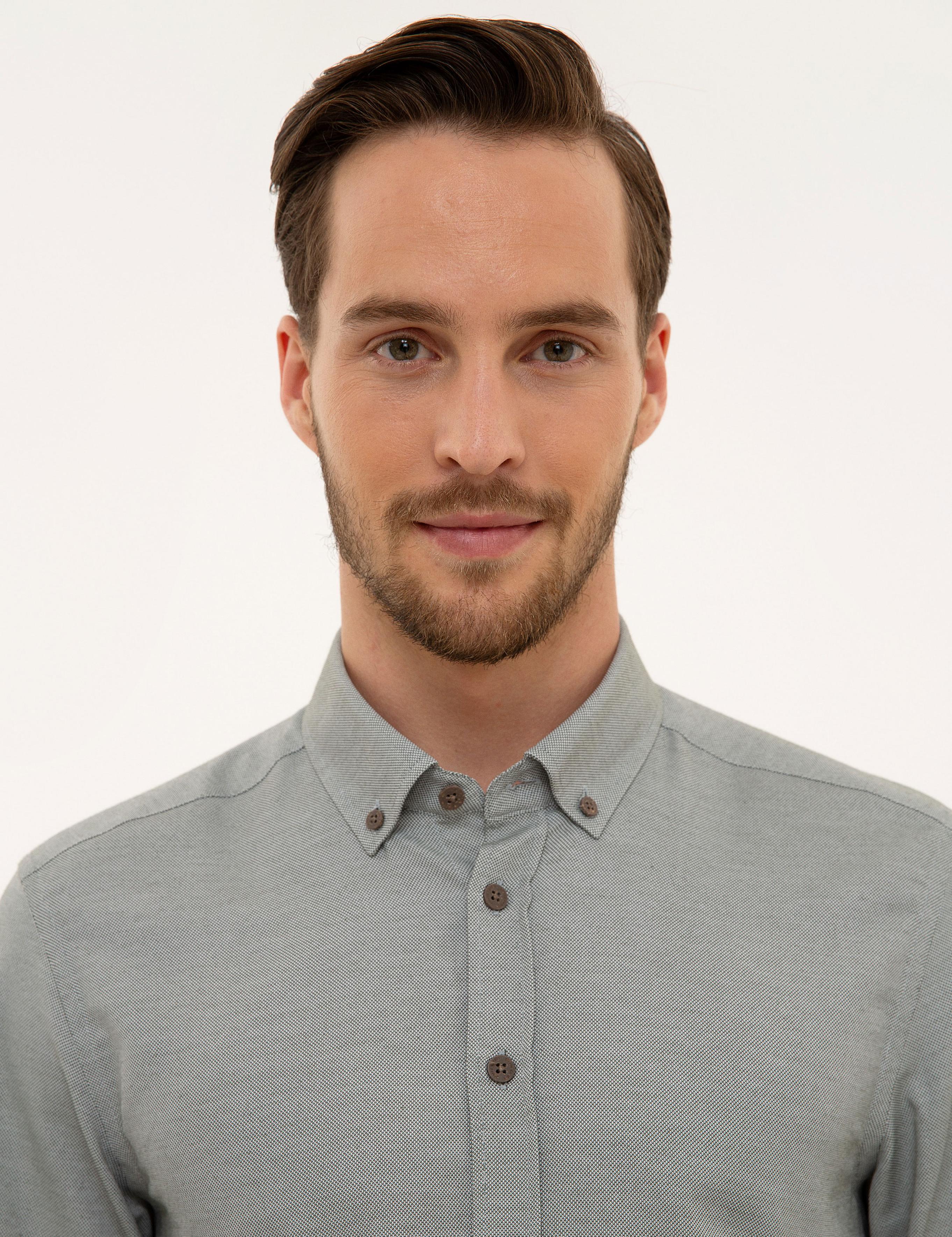 Haki Slim Fit Oxford Gömlek