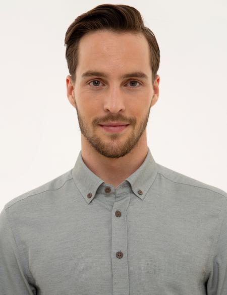 Haki Slim Fit Oxford Gömlek - 50227391029