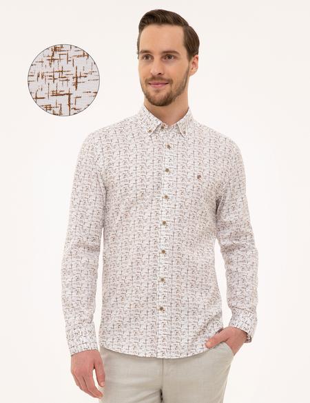 Kahverengi Slim Fit Gömlek - 50227387019