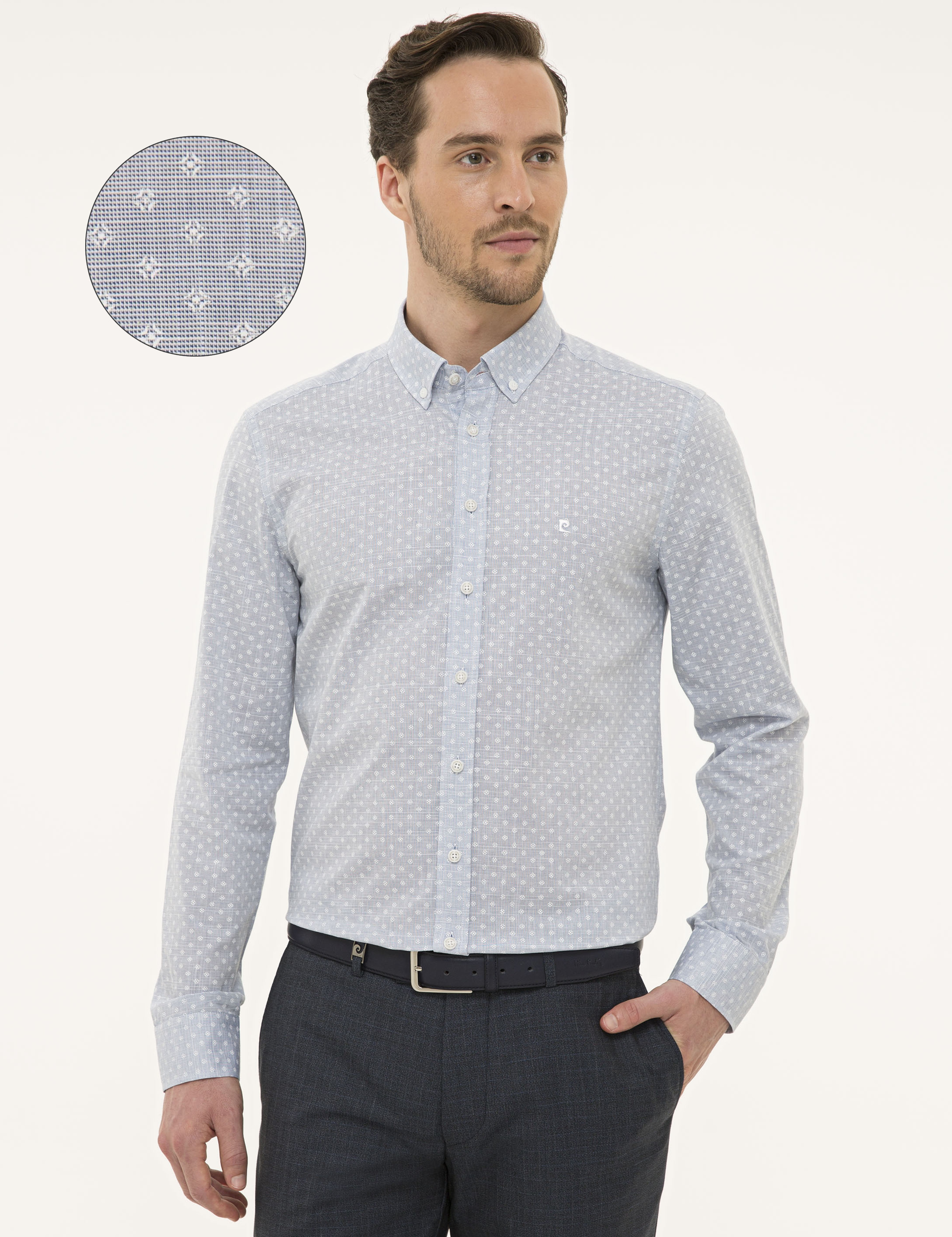 Mavi Slim Fit Gömlek - Image 1