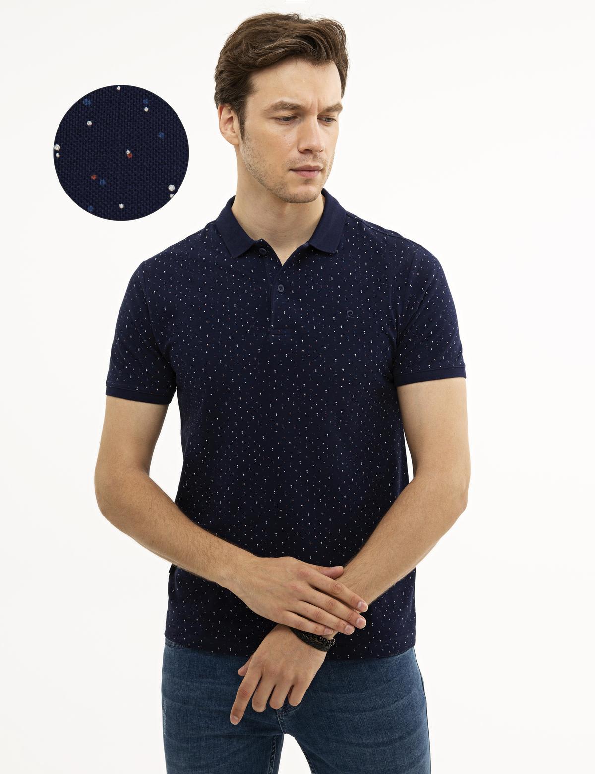 Lacivert Slim Fit Polo Yaka T-Shirt