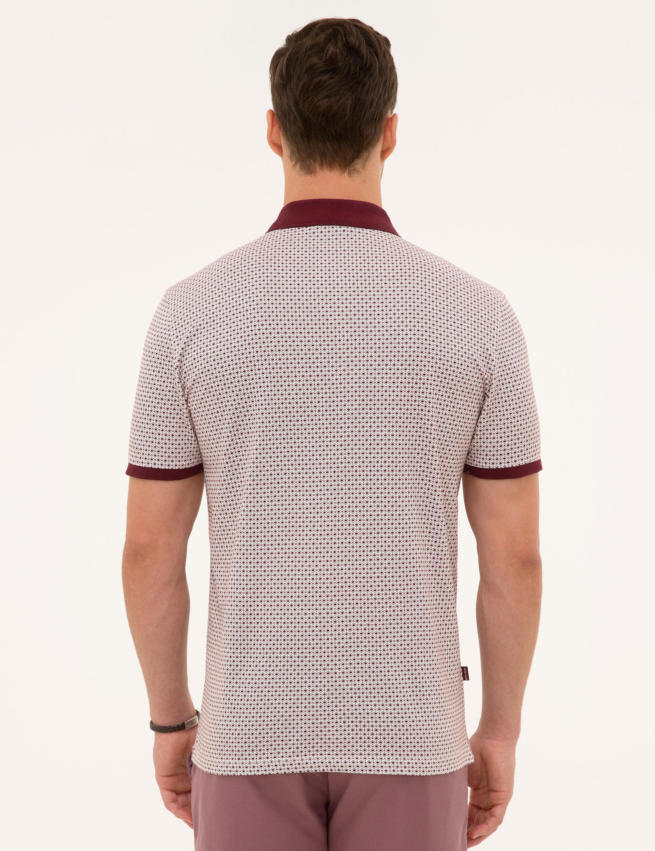 Bordo Slim Fit Polo Yaka T-Shirt
