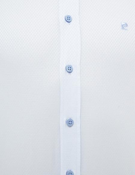 Açık Mavi Slim Fit Armürlü Gömlek - 50227479015