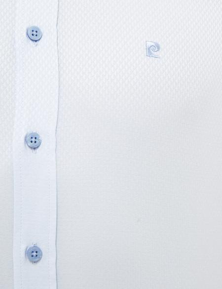 Açık Mavi Slim Fit Armürlü Gömlek - 50227479015