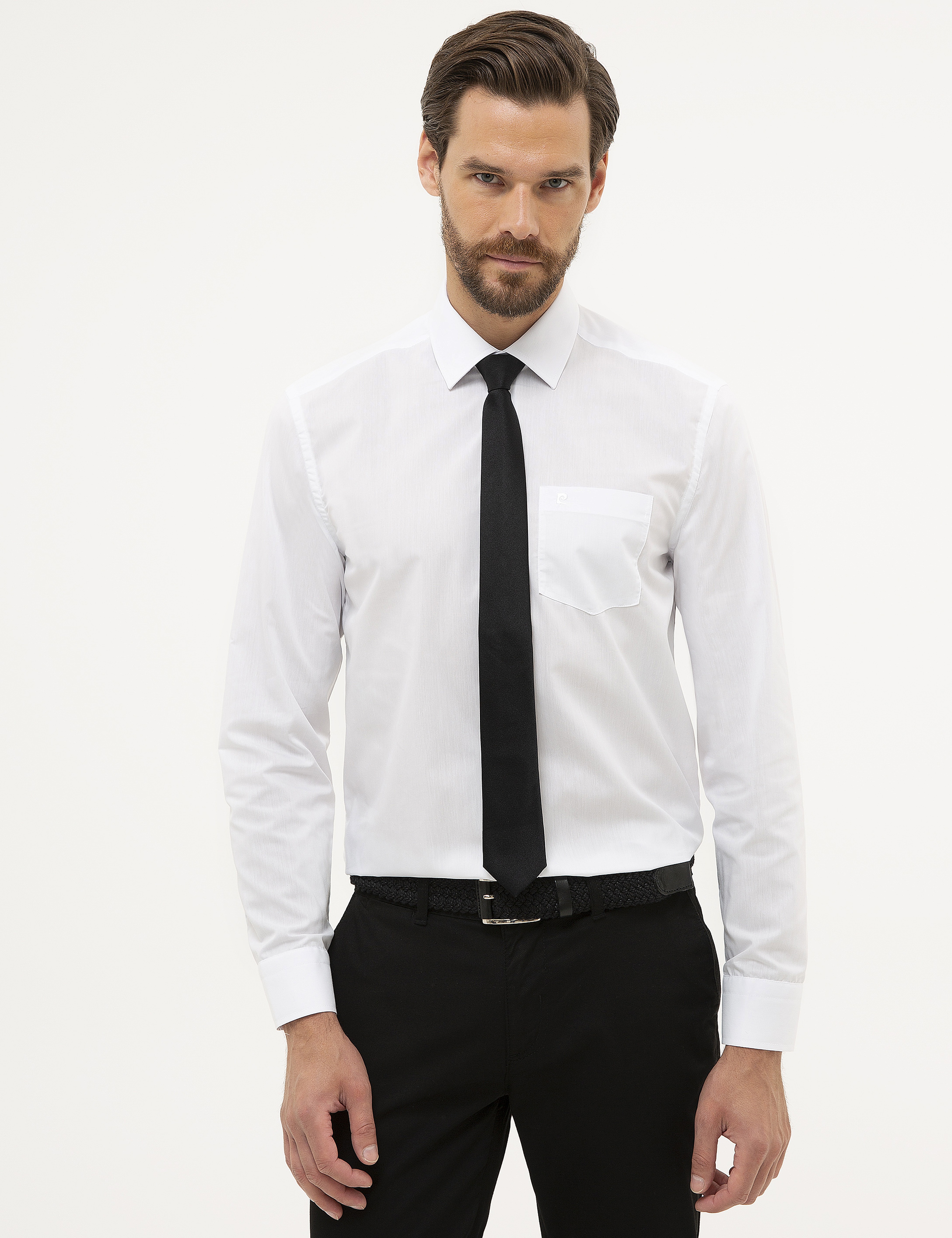 Beyaz Regular Fit Basic Gömlek - Image 1