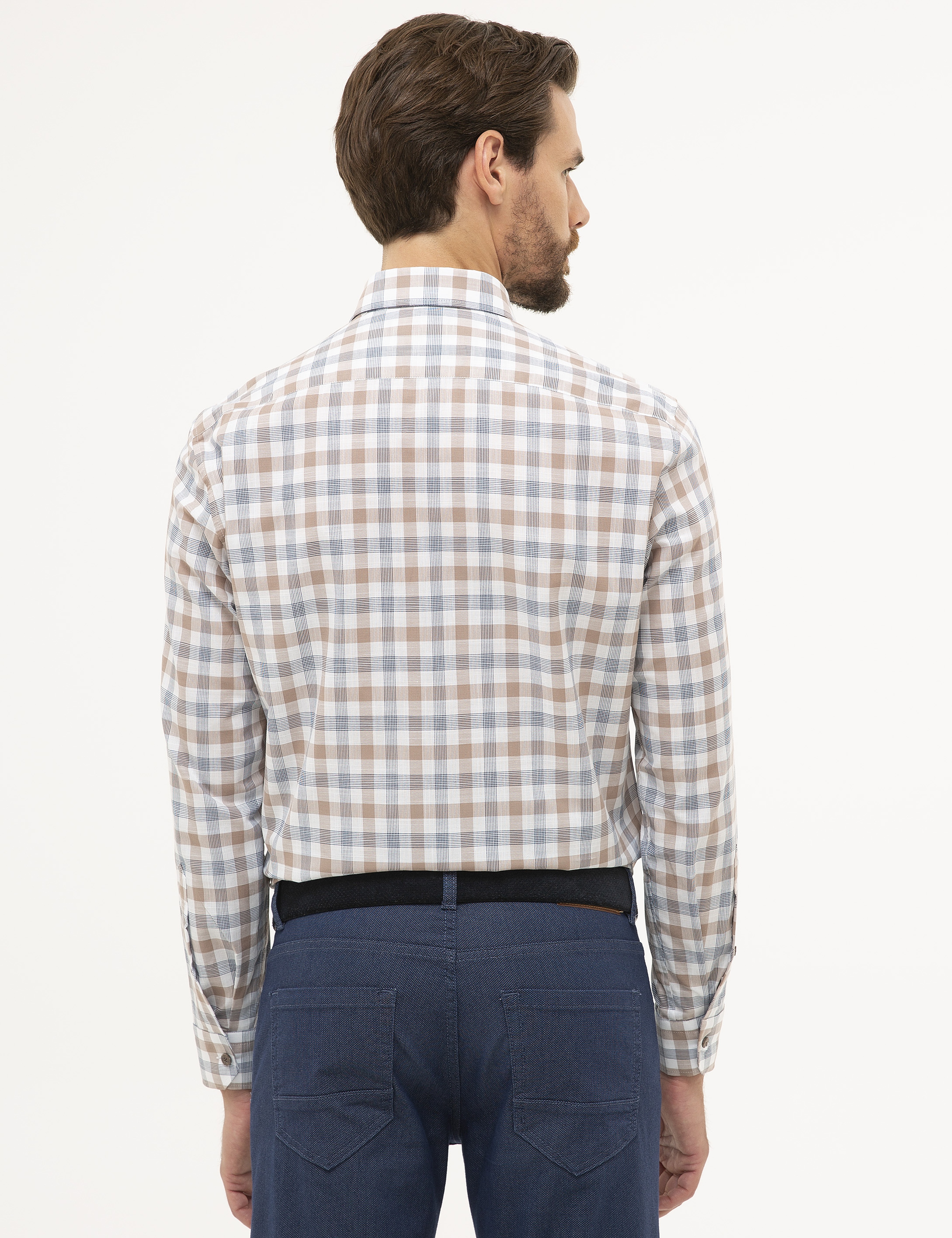 Kahverengi Regular Fit Uzun Kollu Gömlek - Image 3