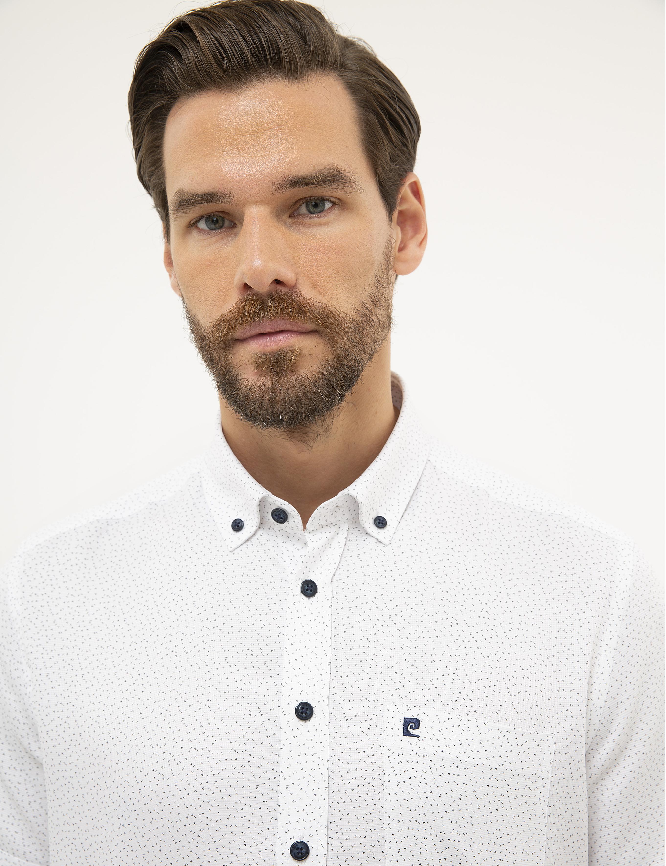 Beyaz Regular Fit Kısa Kollu Gömlek