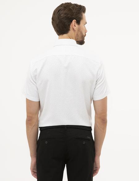 Beyaz Regular Fit Kısa Kollu Gömlek - 50227428007