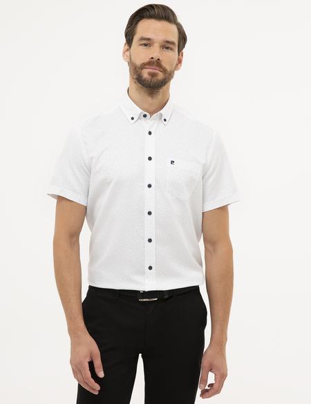 Beyaz Regular Fit Kısa Kollu Gömlek - 50227428007