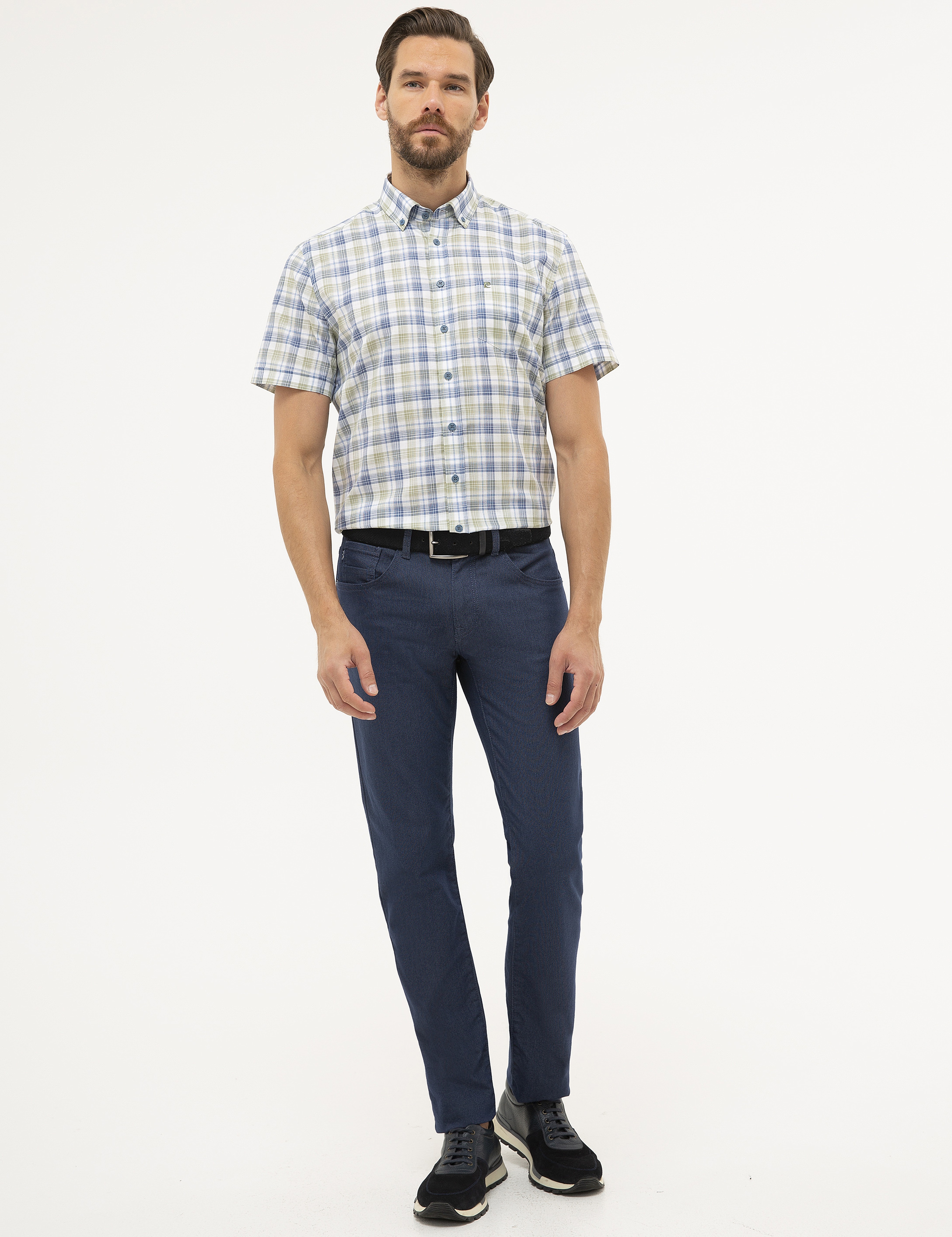 Yeşil Regular Fit Kısa Kollu Gömlek - Image 4