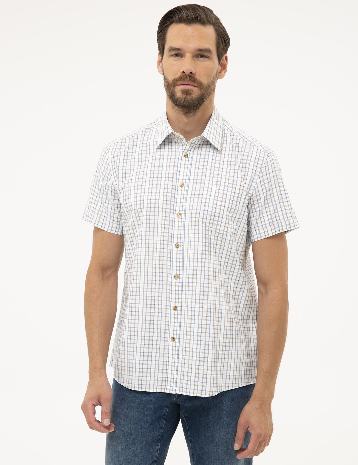 Beyaz Regular Fit Kısa Kollu Gömlek - 50227431010