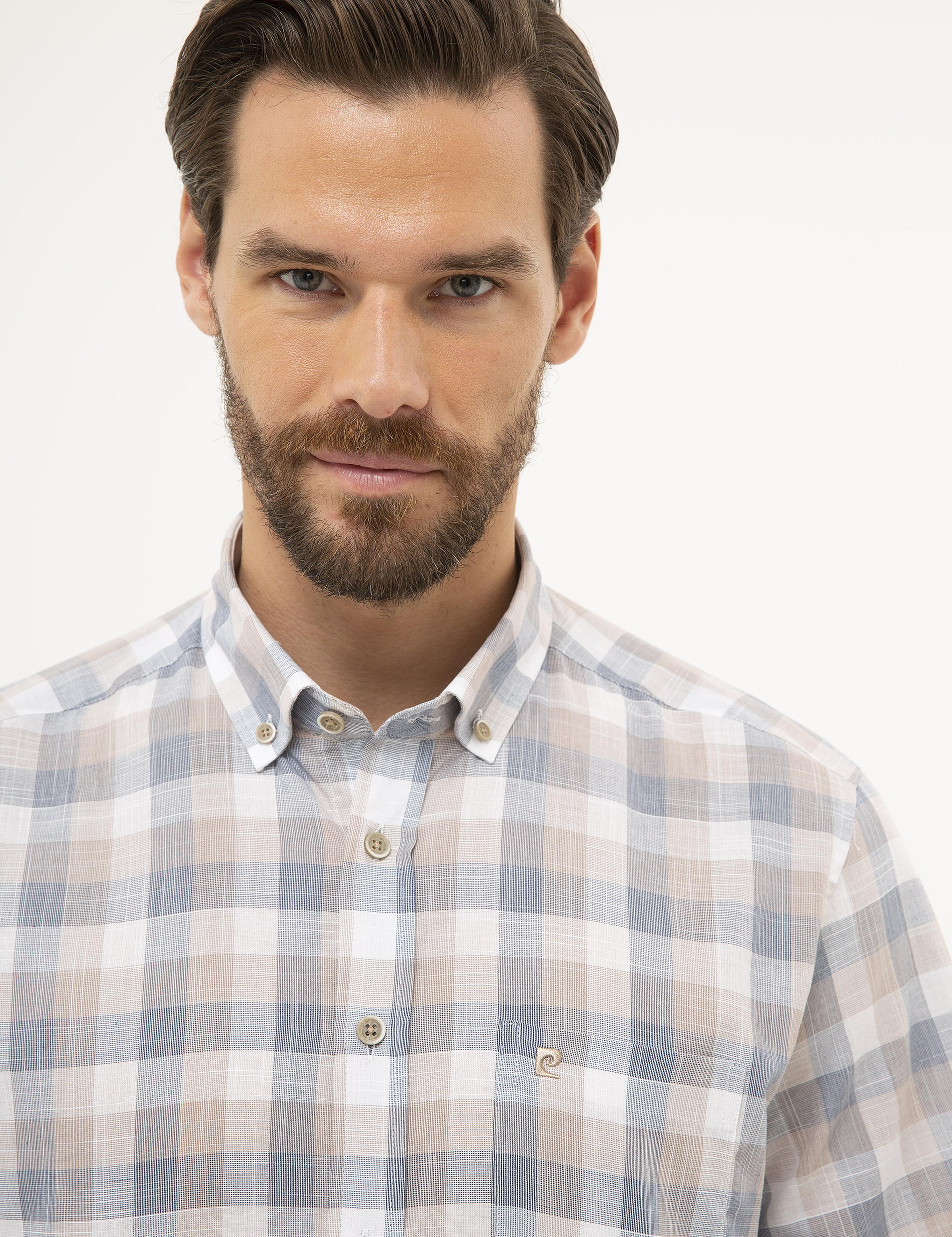 Açık Kahverengi Regular Fit Kısa Kollu Gömlek