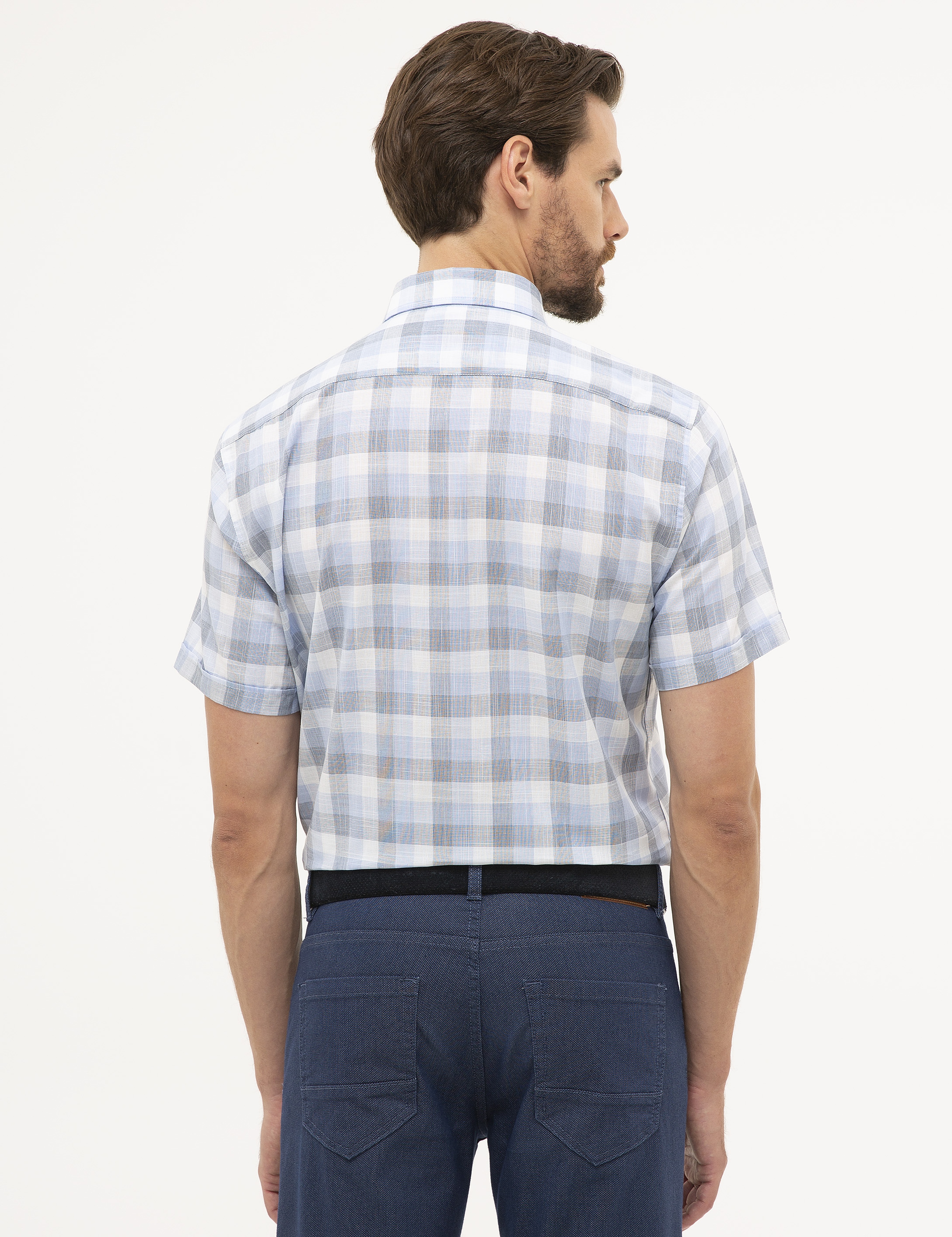 Mavi Regular Fit Kısa Kollu Gömlek - Image 3