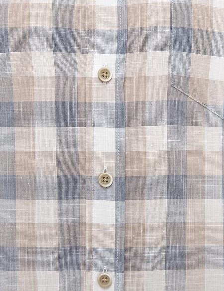 Açık Kahverengi Regular Fit Kısa Kollu Gömlek - 50227430015