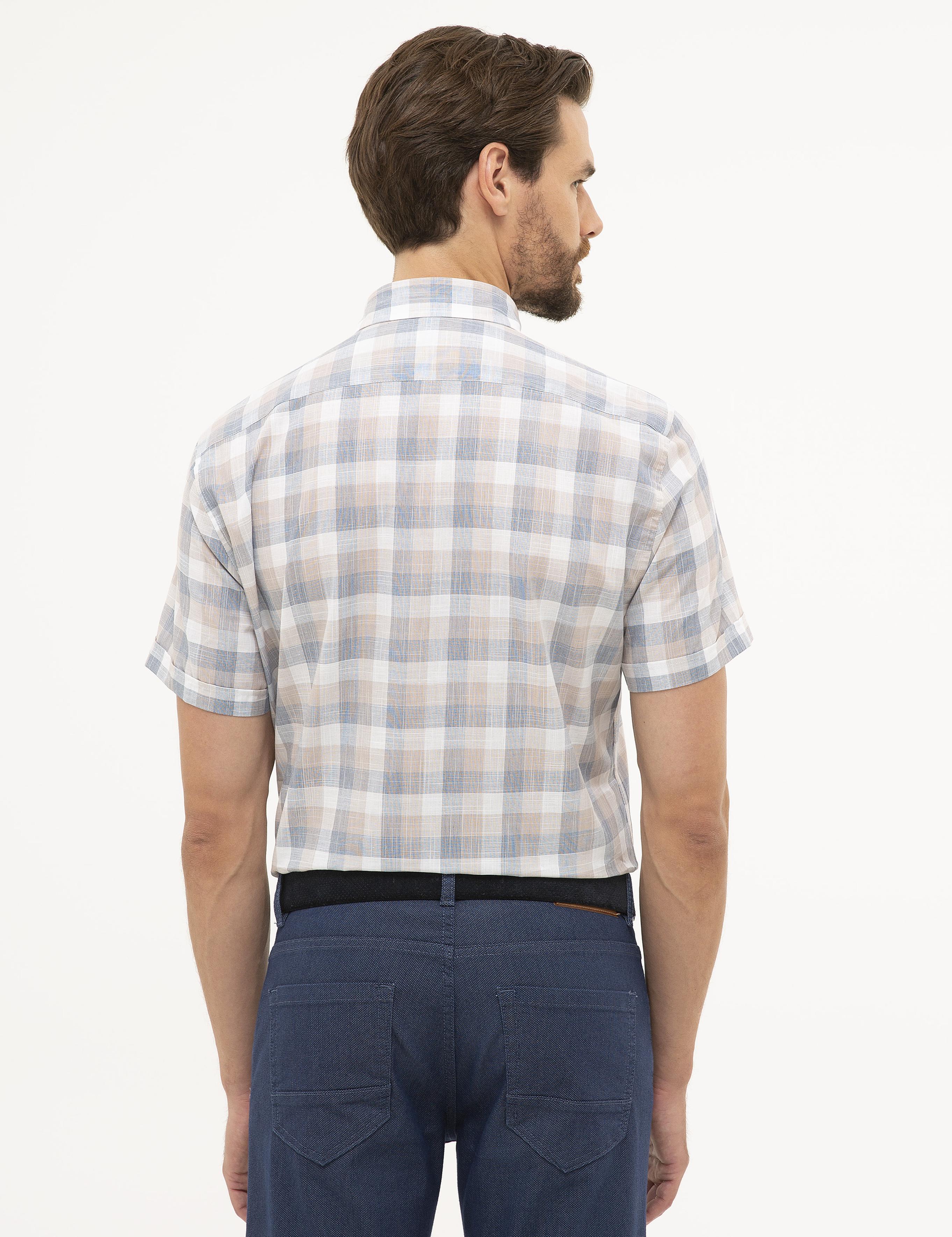 Açık Kahverengi Regular Fit Kısa Kollu Gömlek