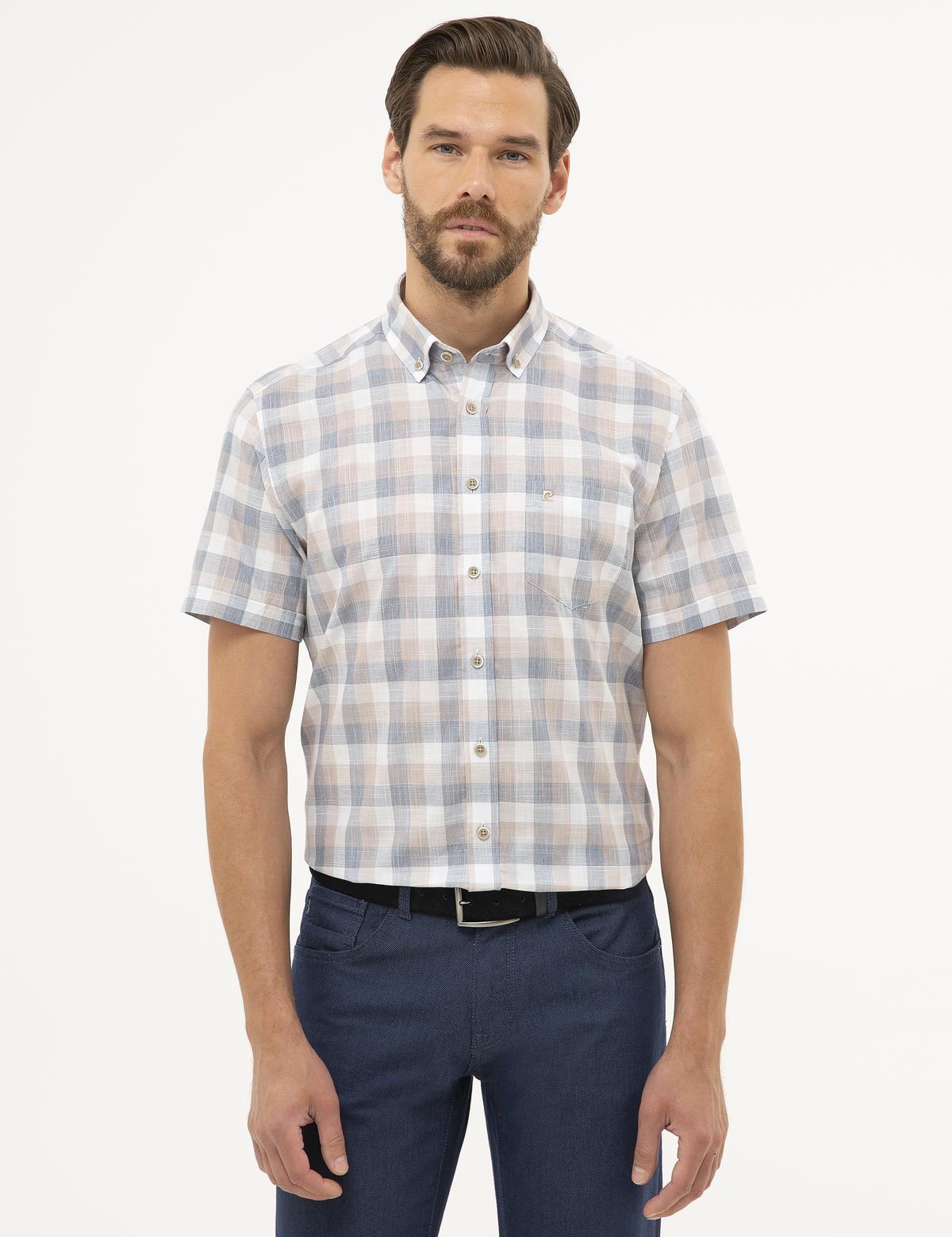 Açık Kahverengi Regular Fit Kısa Kollu Gömlek