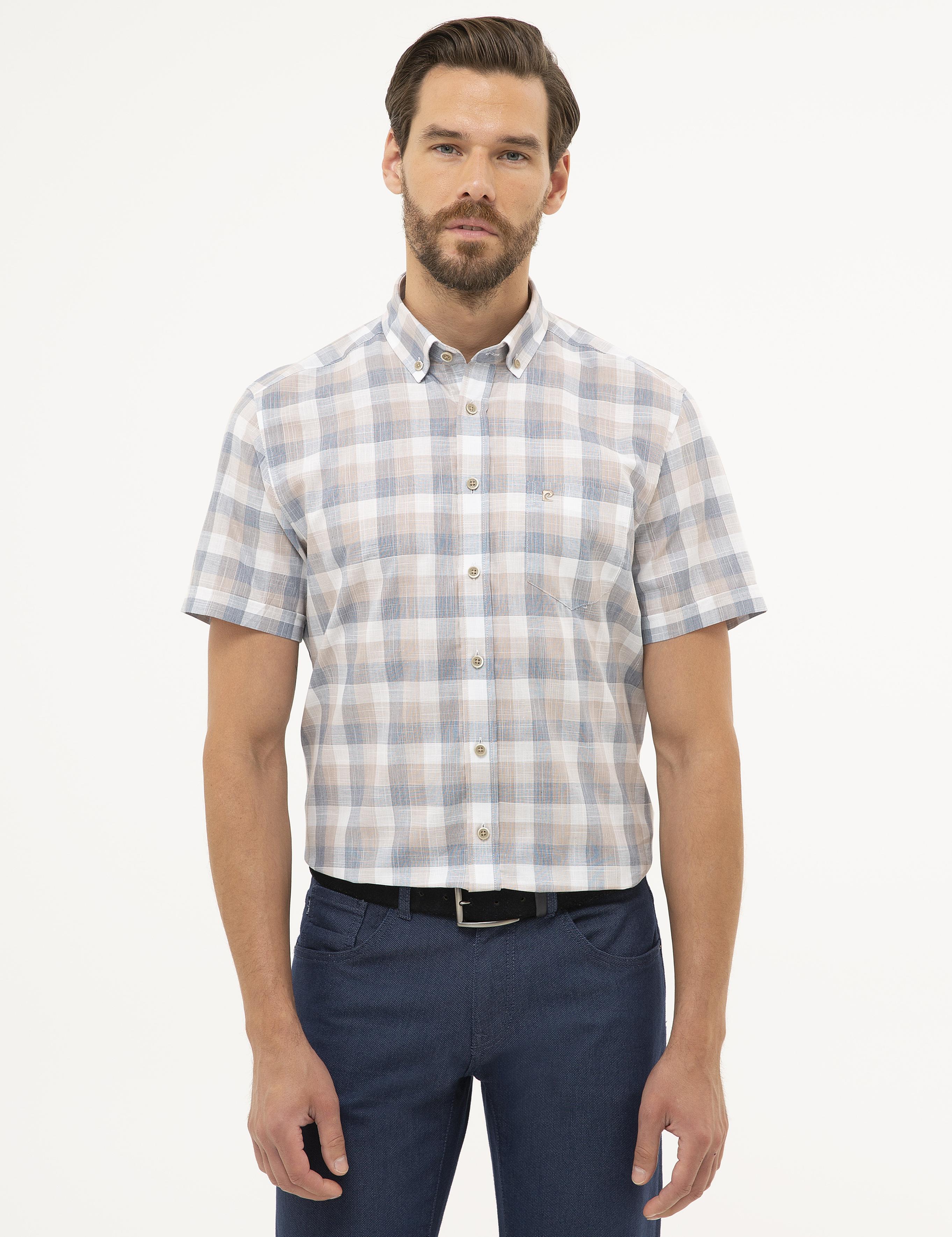 Açık Kahverengi Regular Fit Kısa Kollu Gömlek