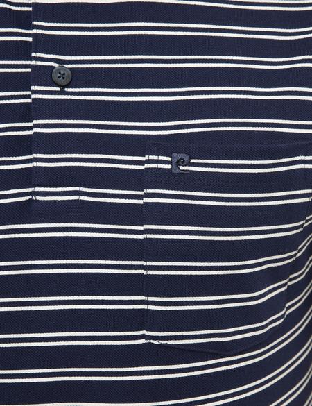 Lacivert Regular Fit Çizgili Polo Yaka Tişört - 50226911016