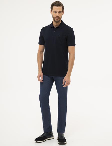 Koyu Lacivert Regular Fit Basic Polo Yaka T-Shirt - 50225513041