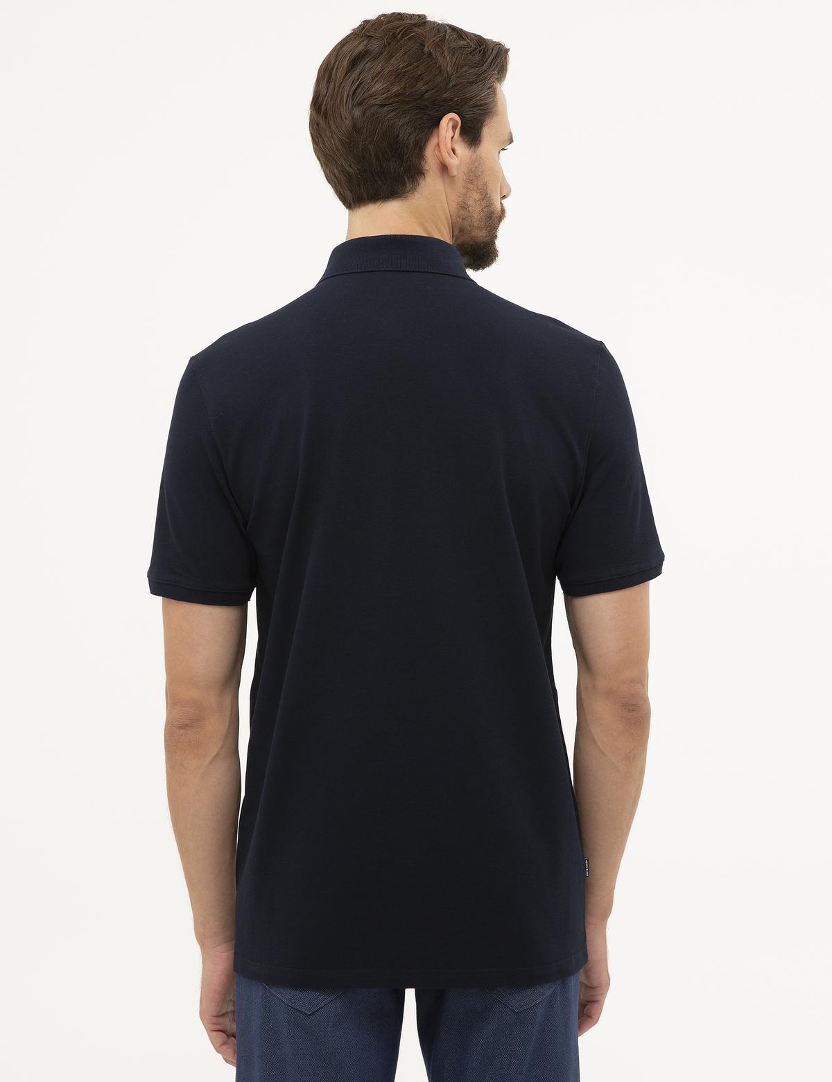 Koyu Lacivert Regular Fit Basic Polo Yaka T-Shirt - 50225513041