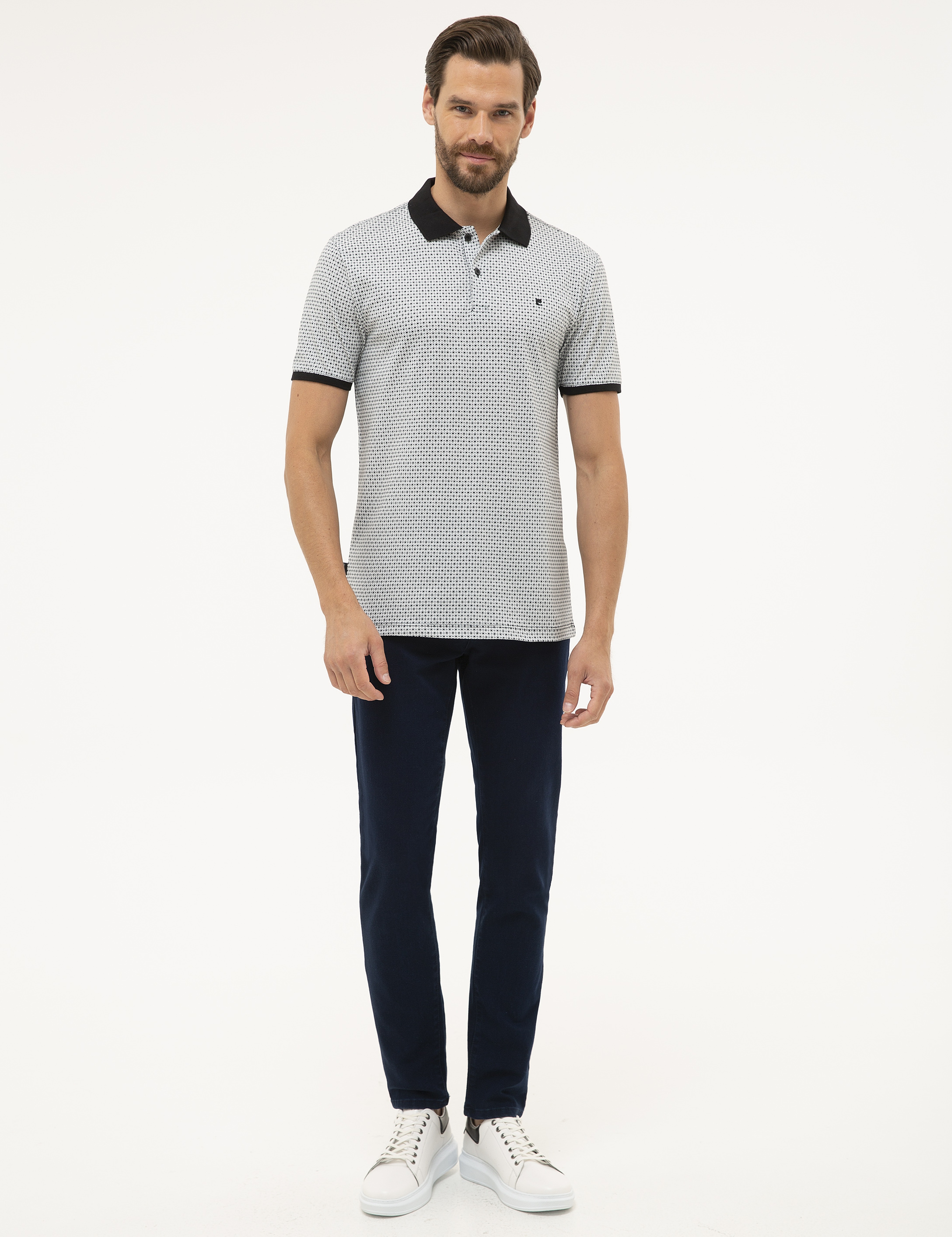 Siyah Slim Fit Polo Yaka T-Shirt - Image 4