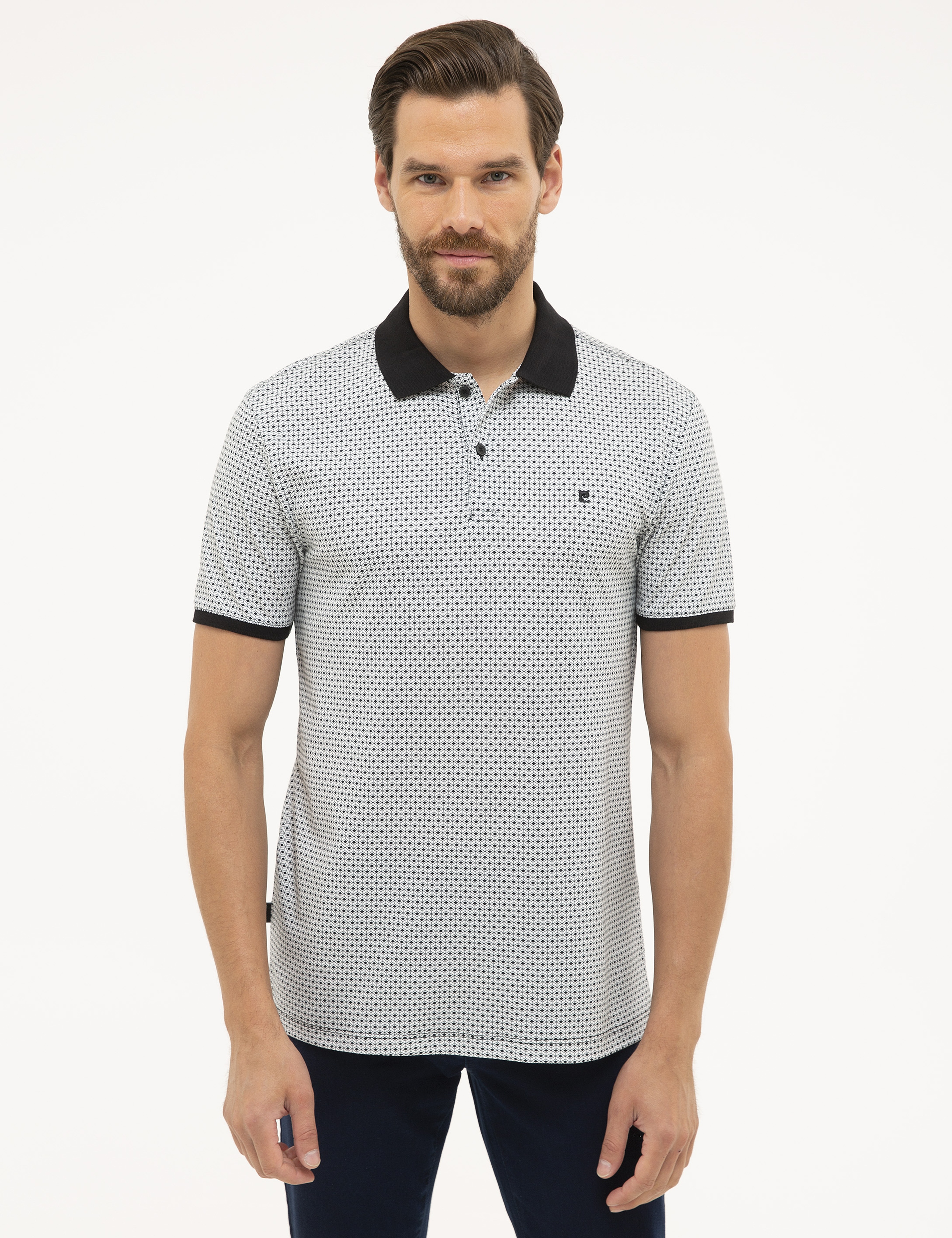 Siyah Slim Fit Polo Yaka T-Shirt - Image 2