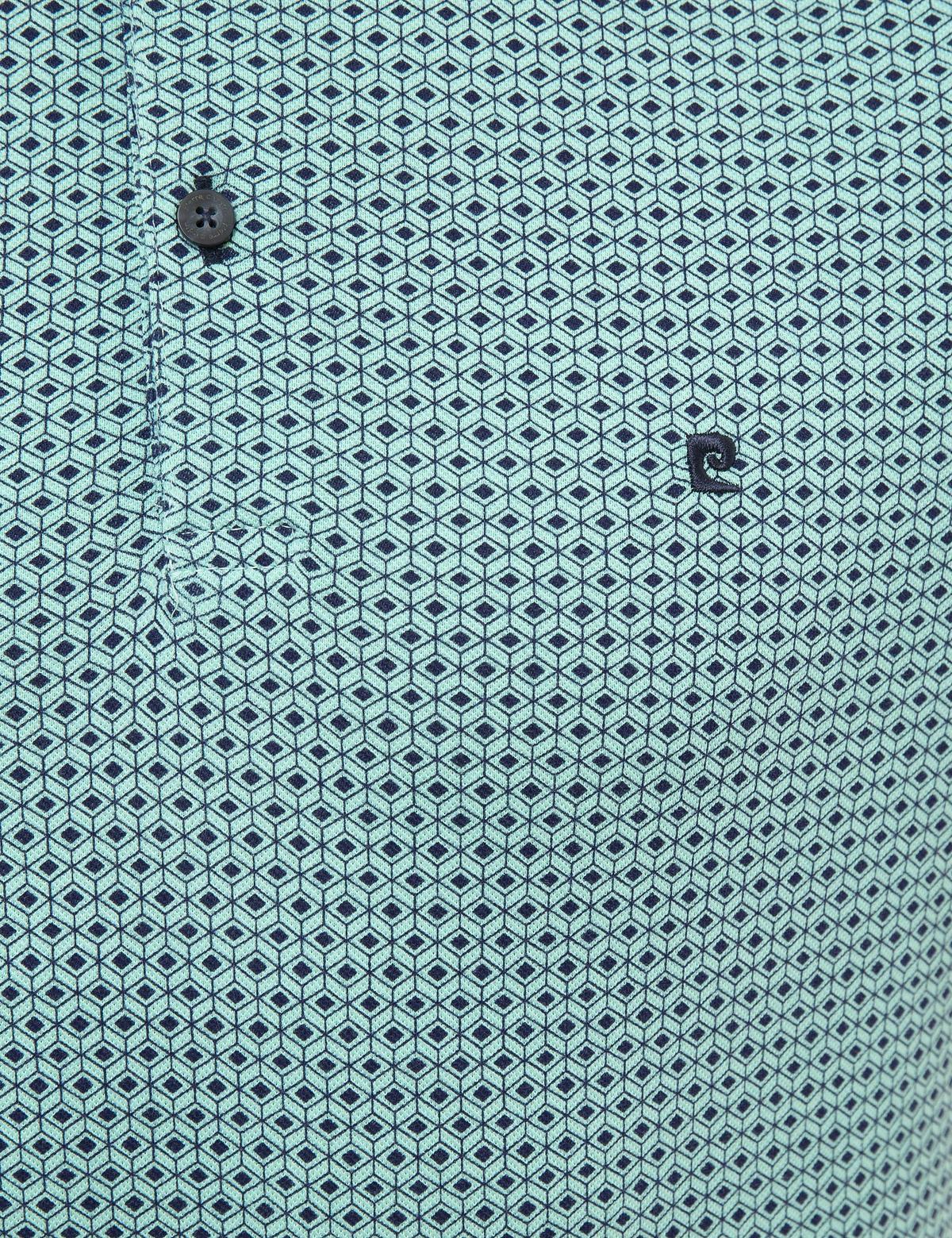 Lacivert Slim Fit Desenli Polo Yaka Tişört - 50226920015