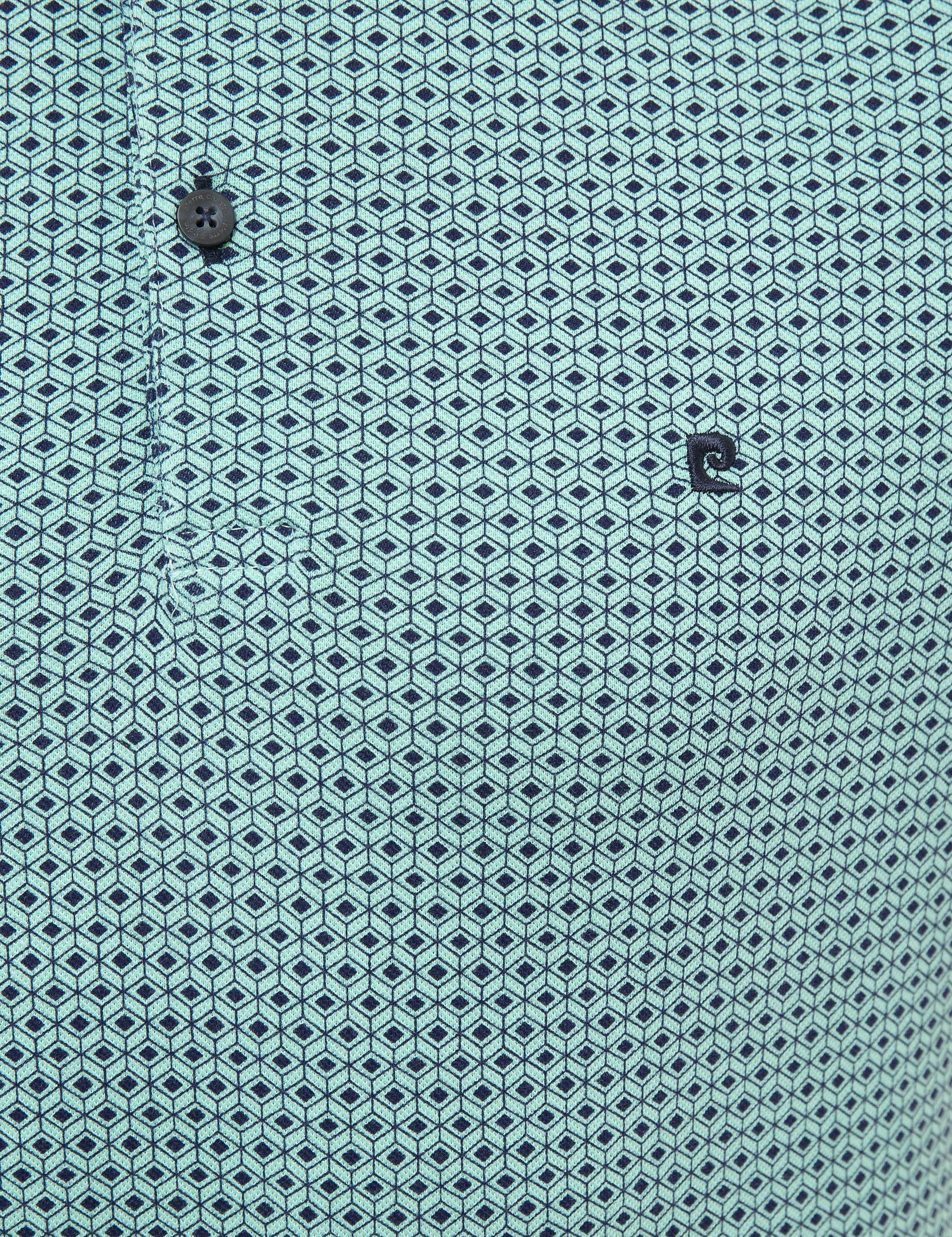 Lacivert Slim Fit Desenli Polo Yaka Tişört