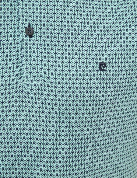 Lacivert Slim Fit Desenli Polo Yaka Tişört - 50226920015