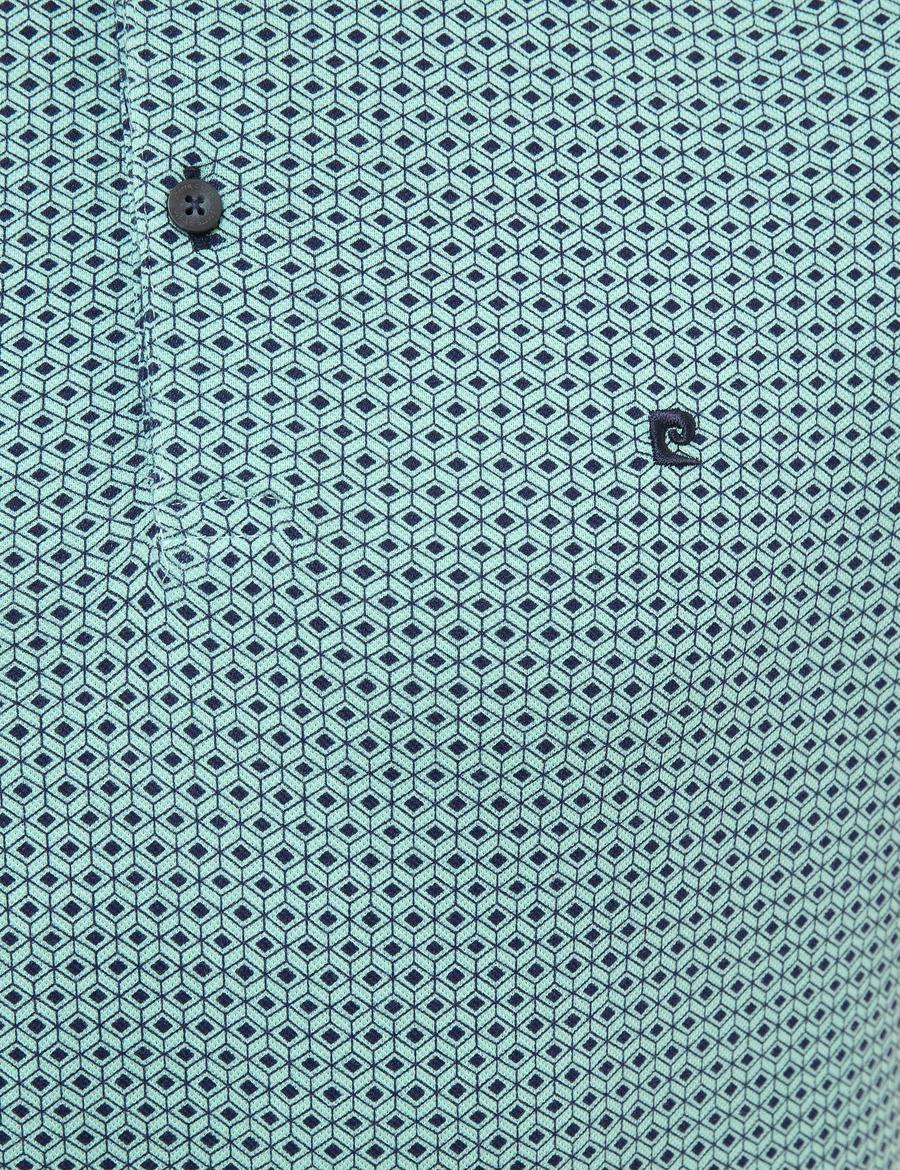 Lacivert Slim Fit Desenli Polo Yaka Tişört
