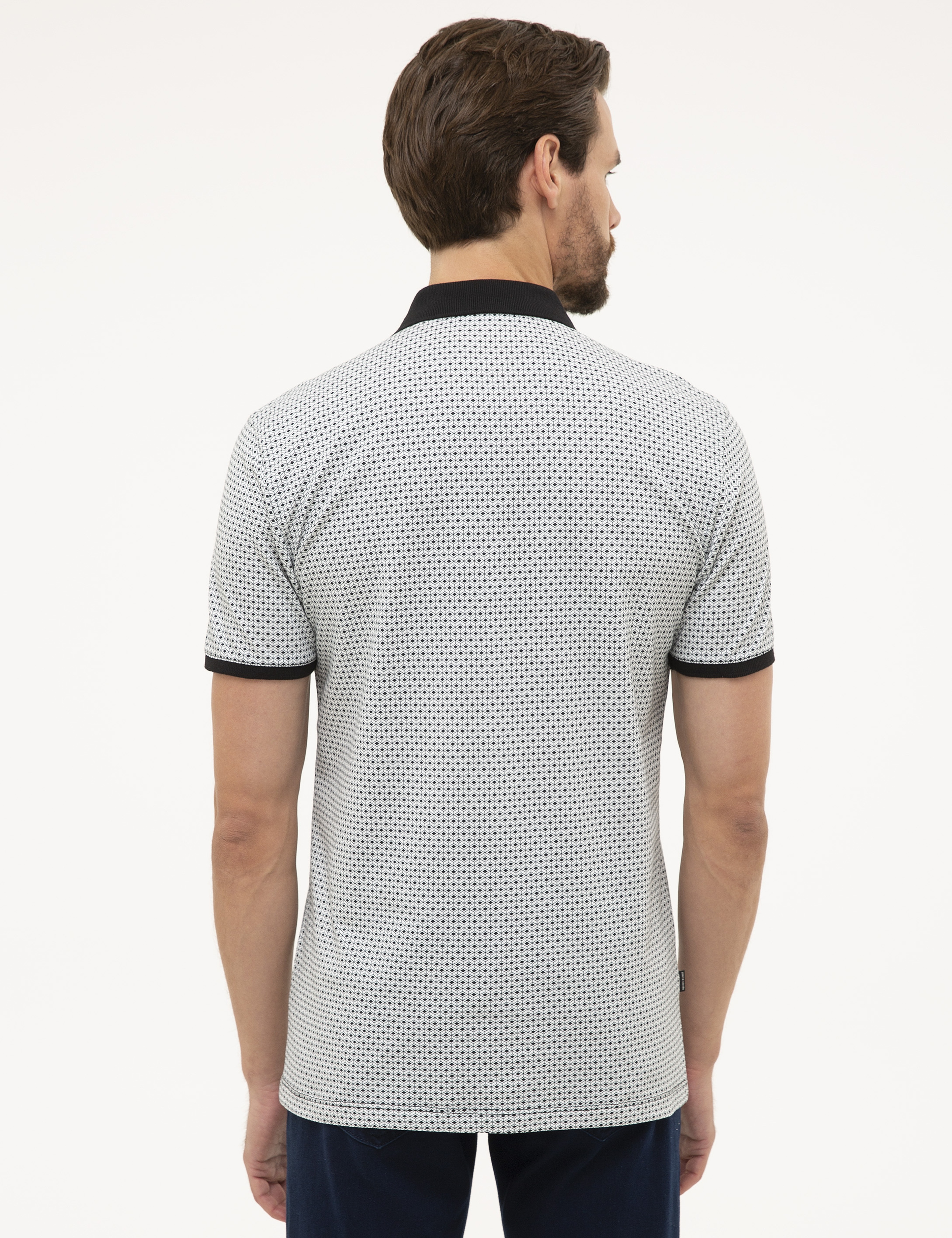 Siyah Slim Fit Polo Yaka T-Shirt - Image 3