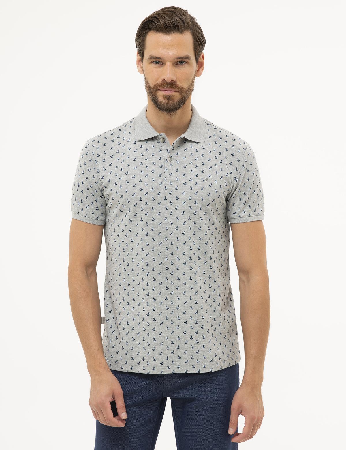 Gri Melanj Slim Fit Polo Yaka Tişört - 50226955025