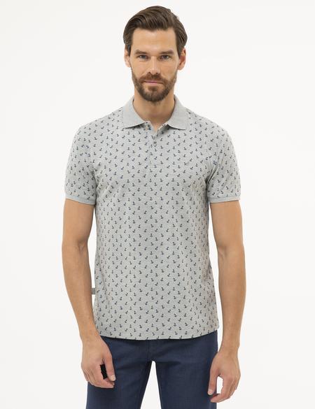 Gri Melanj Slim Fit Polo Yaka Tişört - 50226955025