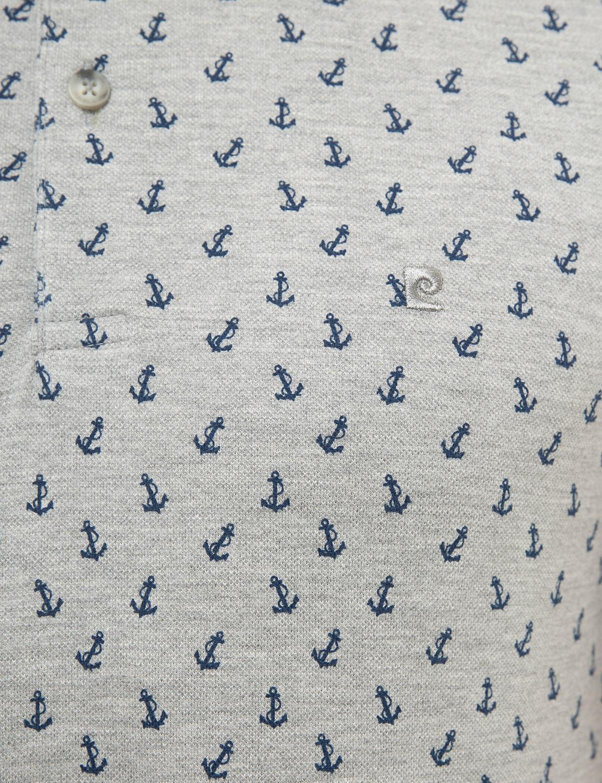 Gri Melanj Slim Fit Polo Yaka Tişört - 50226955025