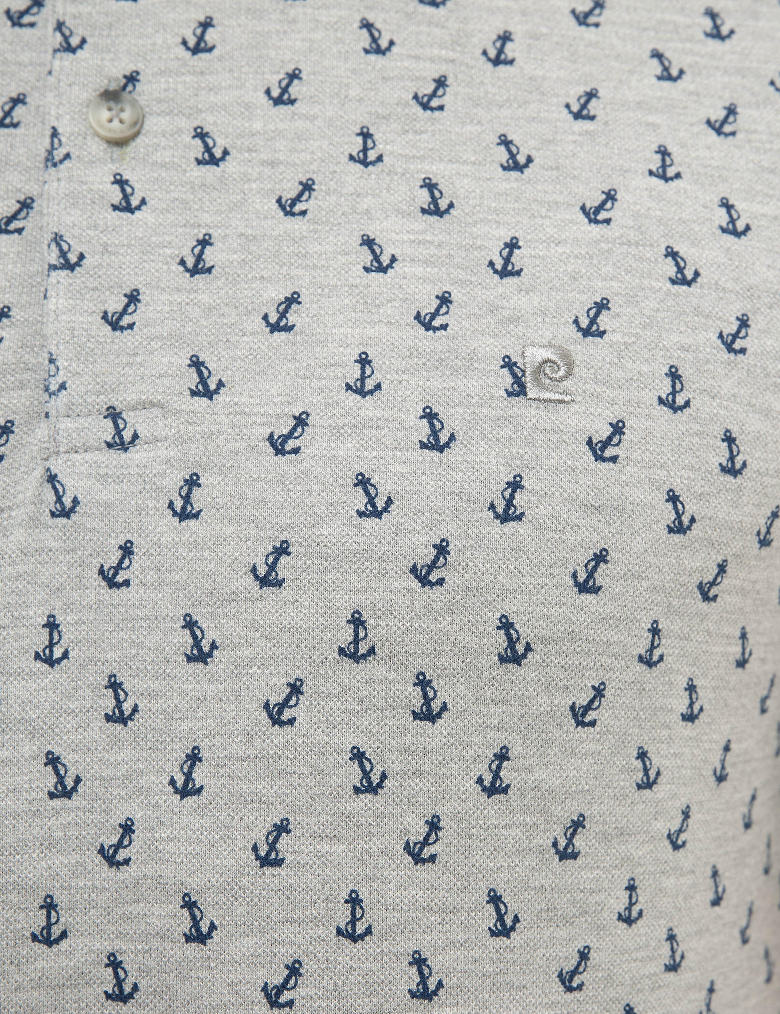 Gri Melanj Slim Fit Polo Yaka Tişört